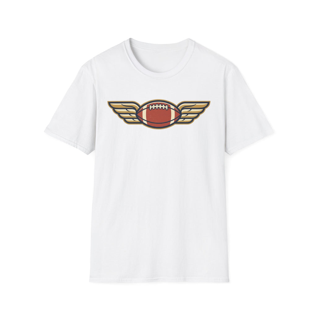 Winged Football T-Shirt | Vintage Retro Flying Football Tee