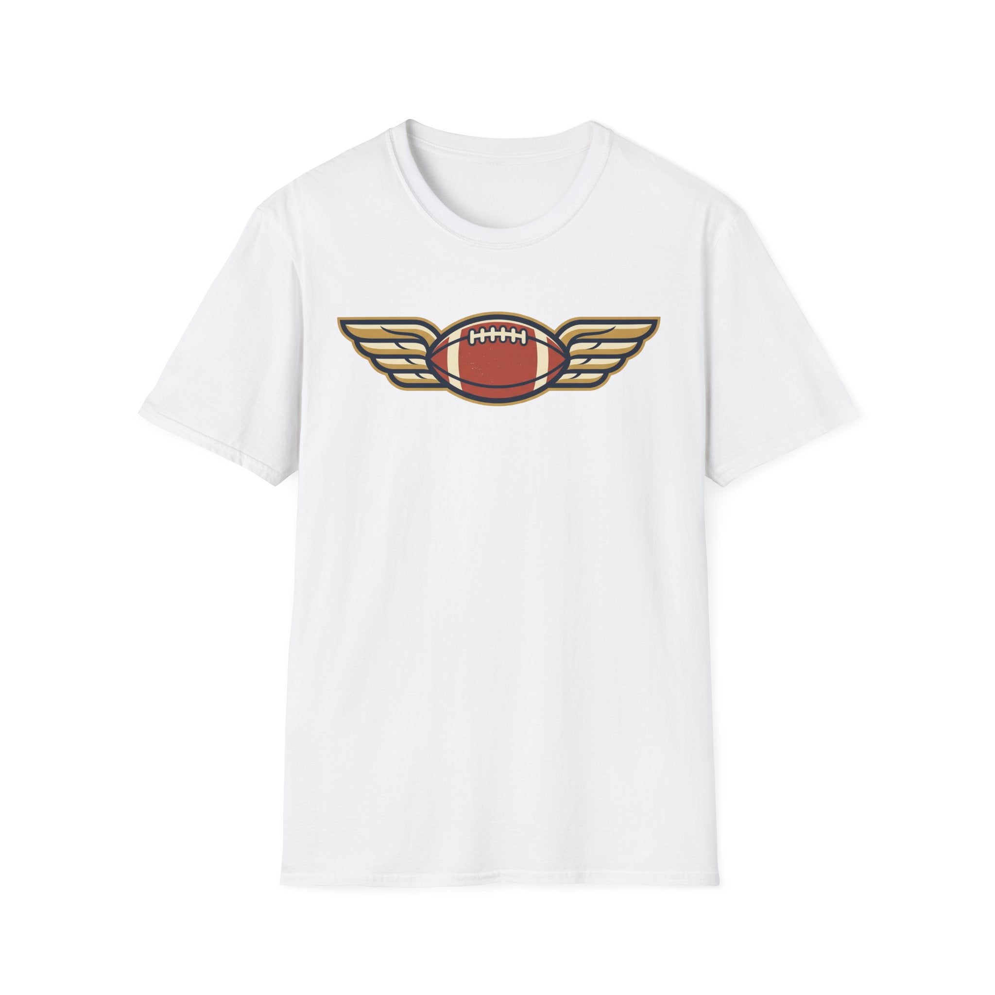 Winged Football T-Shirt | Vintage Retro Flying Football Tee
