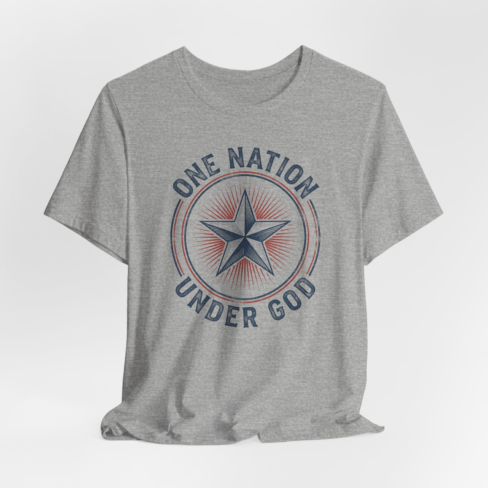 One Nation Under God T-Shirt | Patriotic Christian Faith Americana Star Graphic Tee