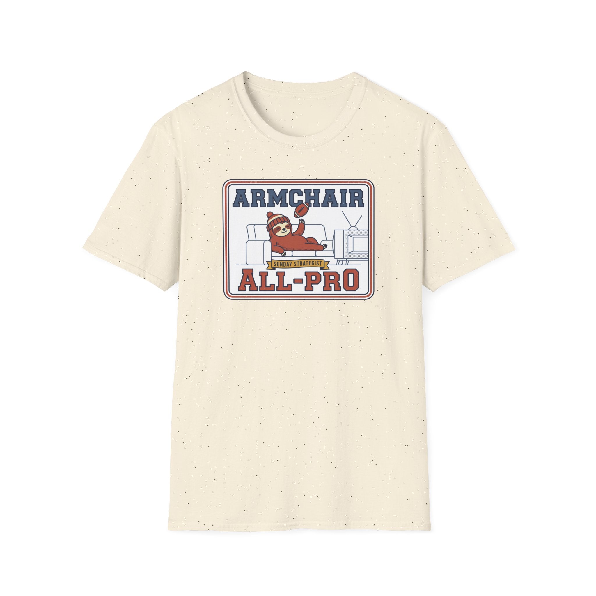 Funny Sloth Football T-Shirt | Lazy Game Day Couch Fan Tee