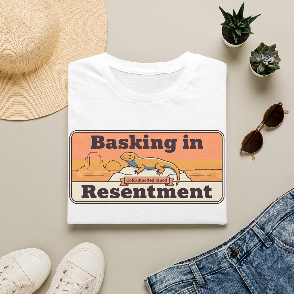 Basking in Resentment Lizard T-Shirt | Retro Desert Graphic