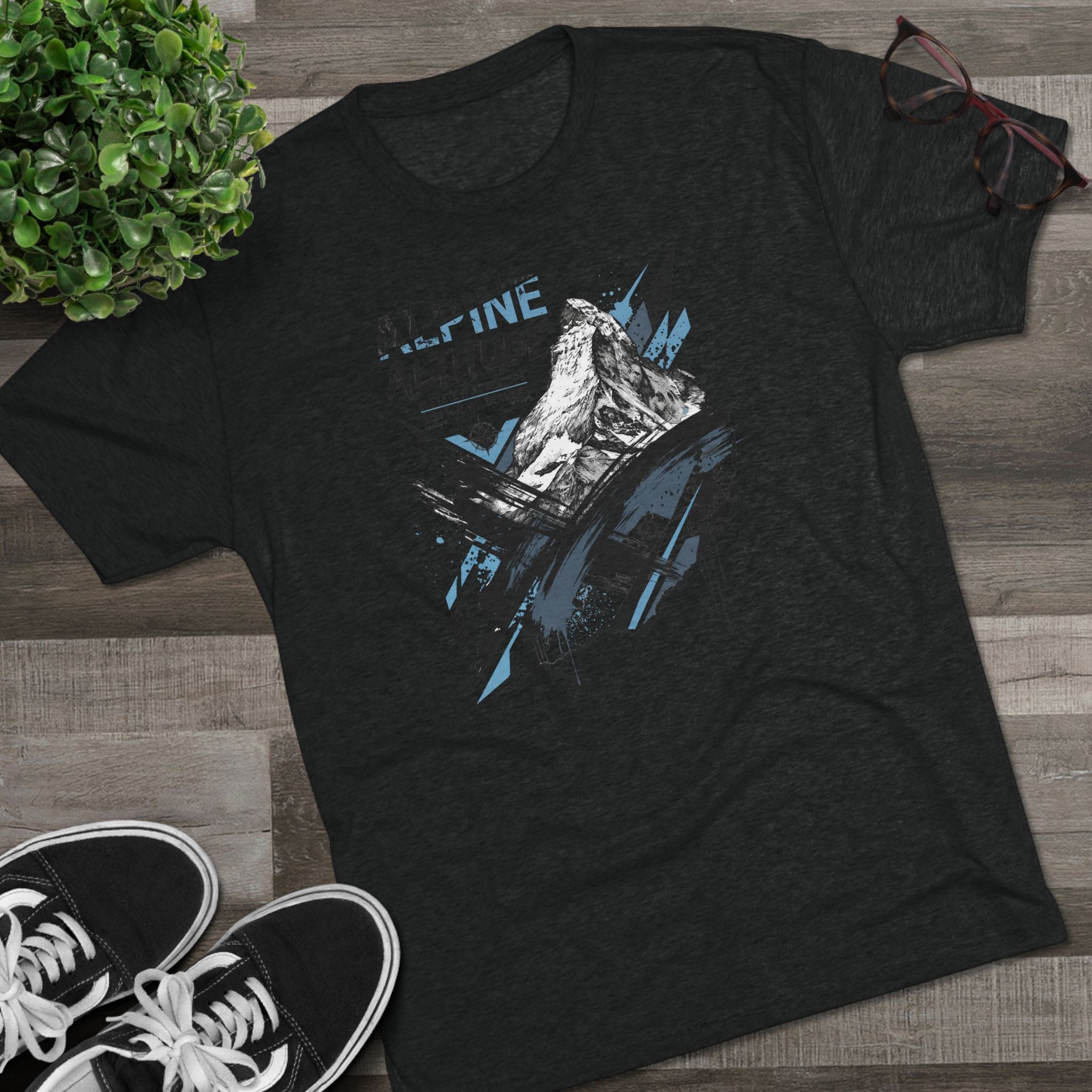 Alpine Altitude T-Shirt Mountain Peak Illustration Graphic Tee Hiking Gift Outdoor Nature Adventure Unisex