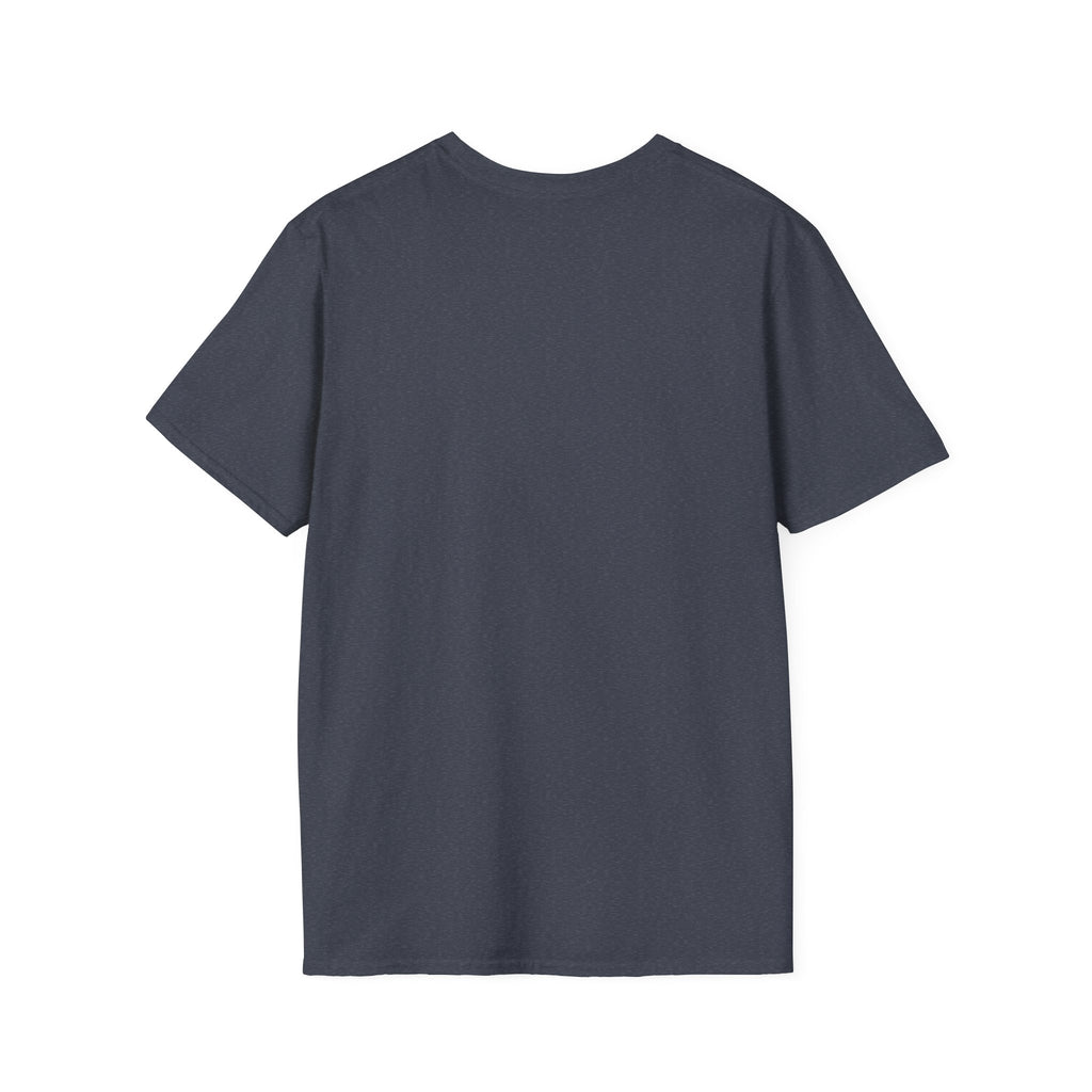Blue t-shirt with crew neck, plain front view
