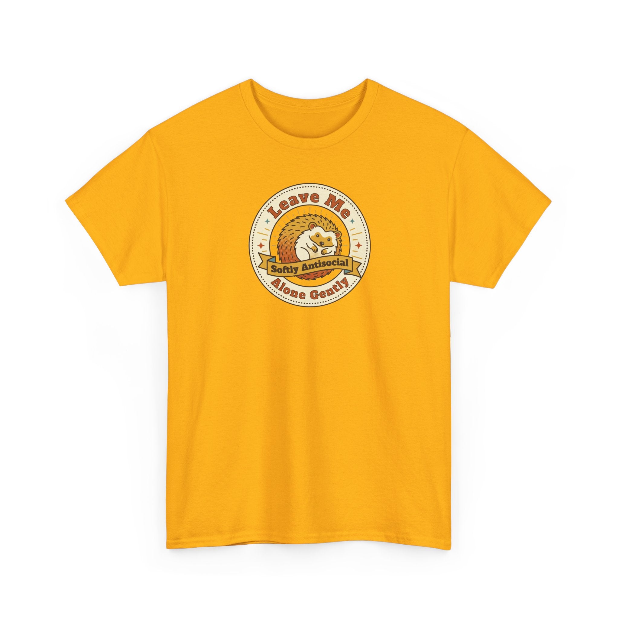 Leave Me Alone Softly Antisocial T-Shirt | Funny Introvert Hedgehog Graphic Tee