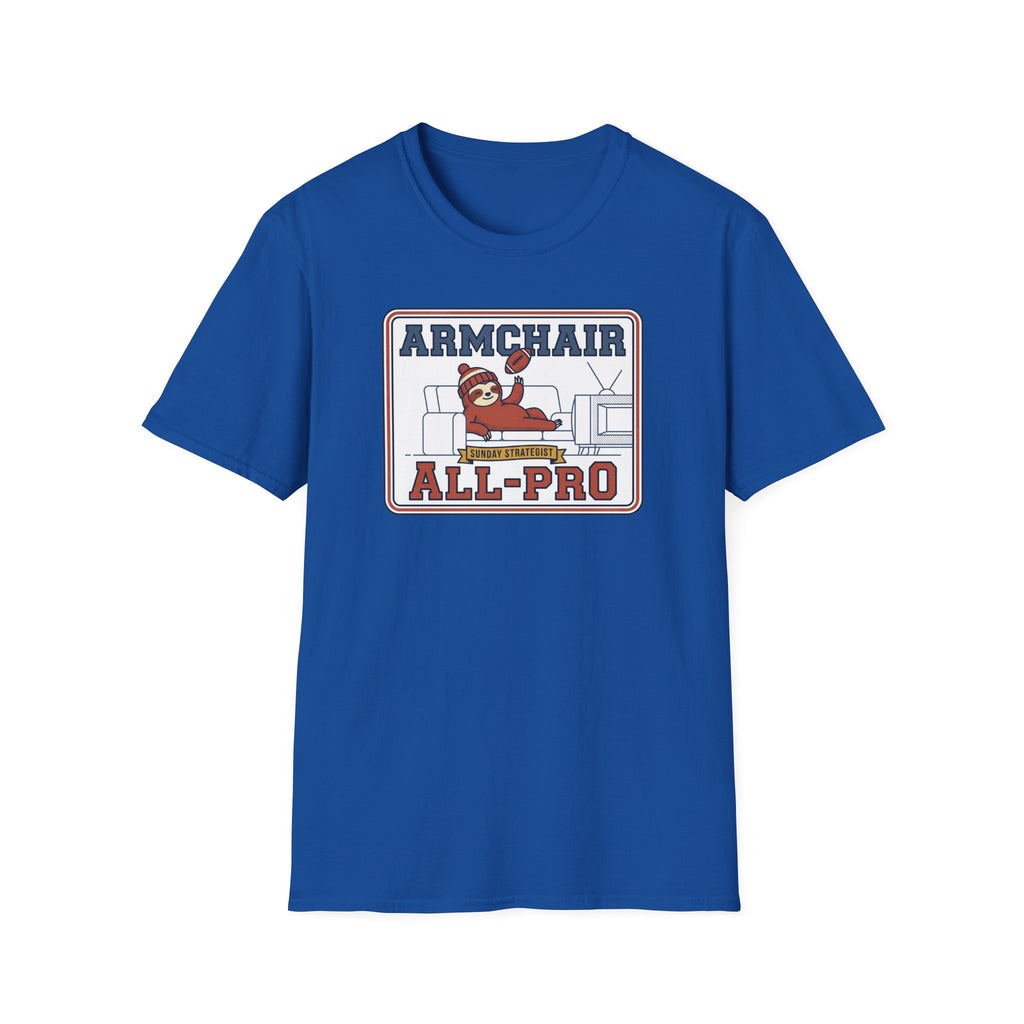 Funny Sloth Football T-Shirt | Lazy Game Day Couch Fan Tee