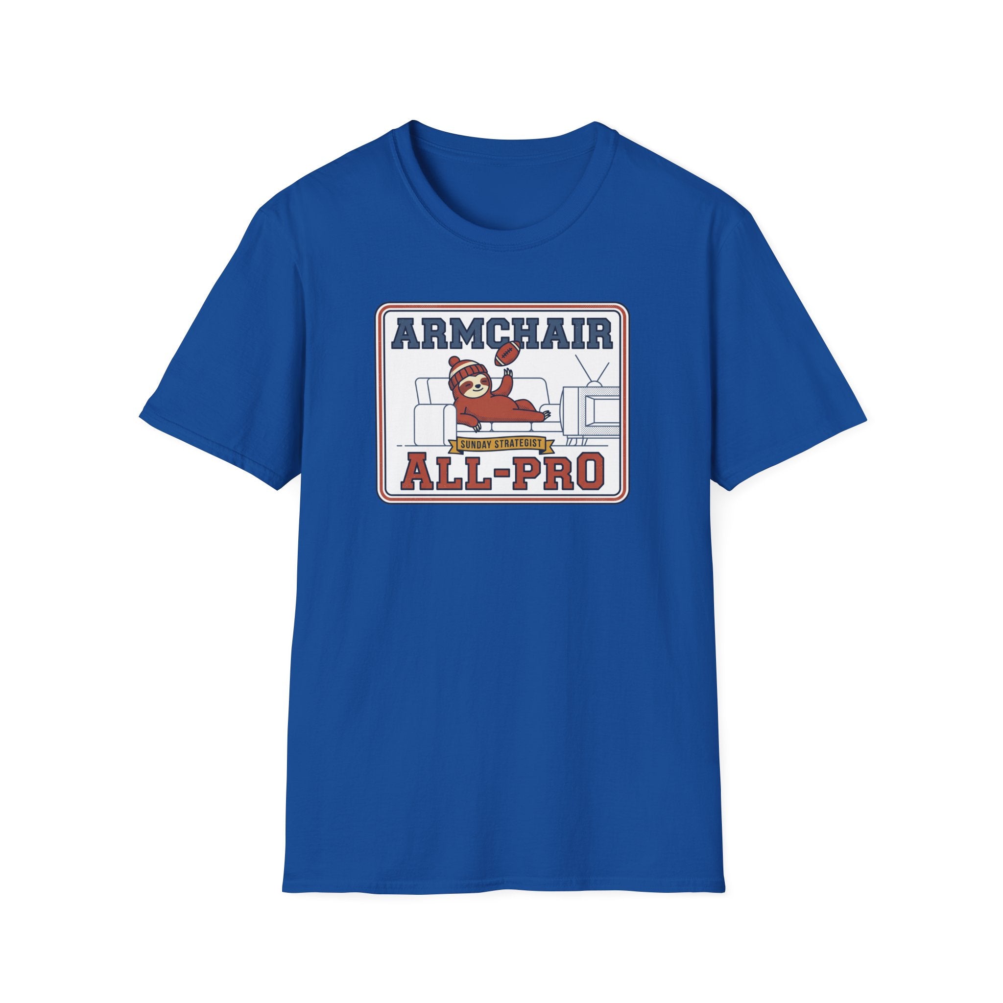 Funny Sloth Football T-Shirt | Lazy Game Day Couch Fan Tee