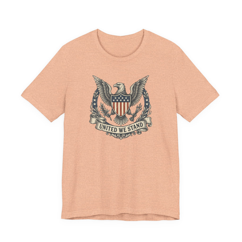 American Eagle Shield United We Stand T-Shirt | Patriotic USA Flag Crest Graphic Tee