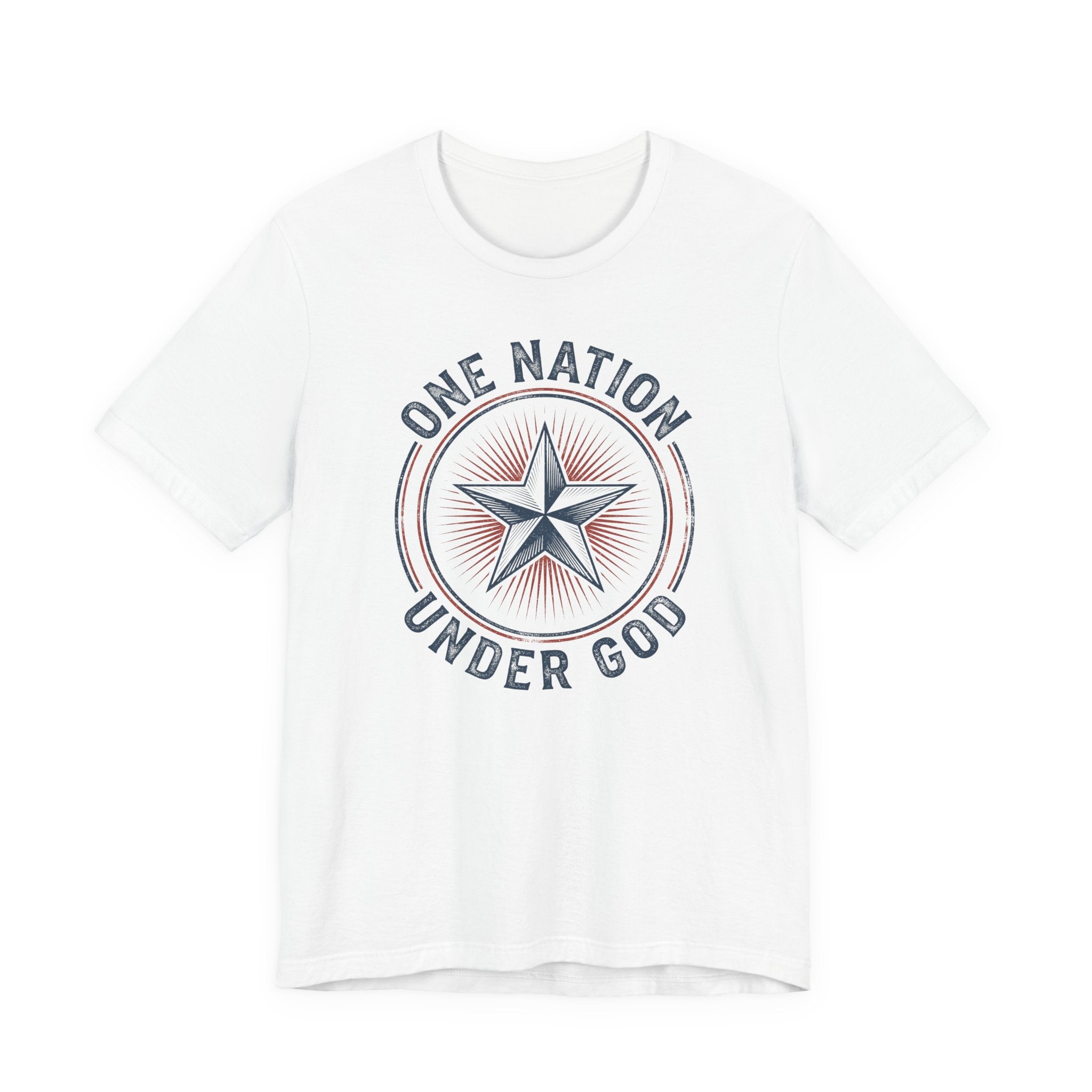 One Nation Under God T-Shirt | Patriotic Christian Faith Americana Star Graphic Tee