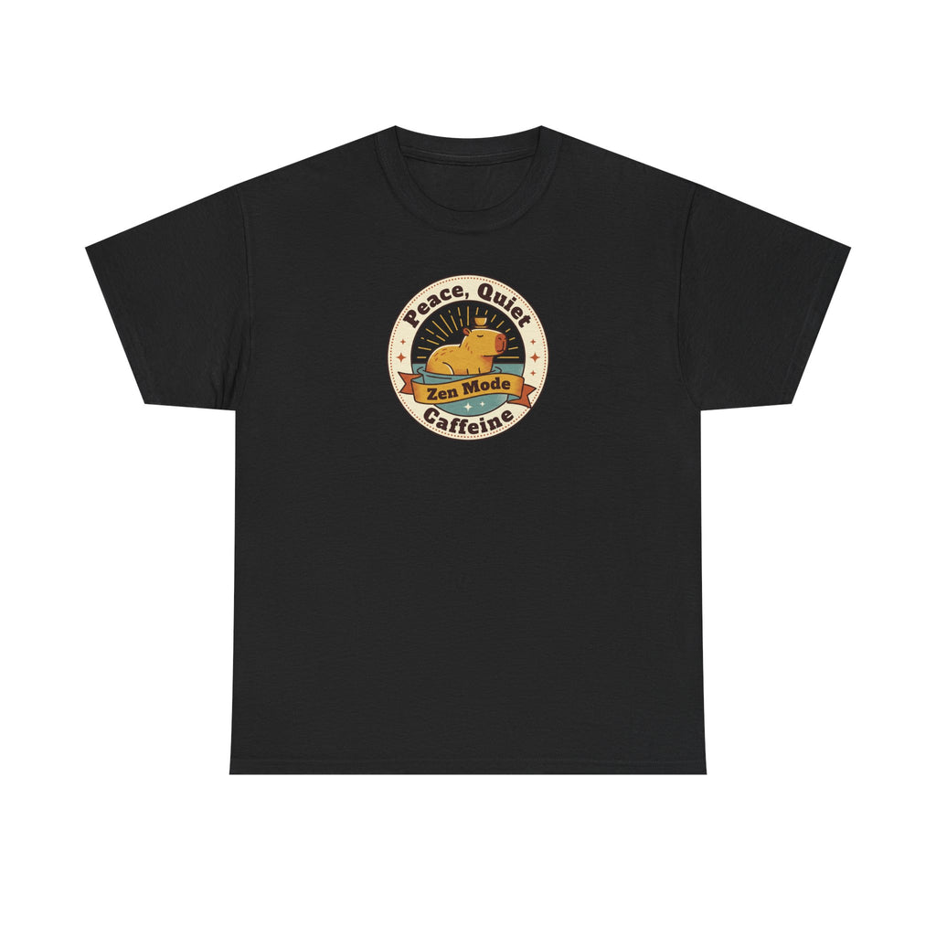 Peace Quiet Caffeine T-Shirt | Funny Zen Mode Capybara Graphic Tee