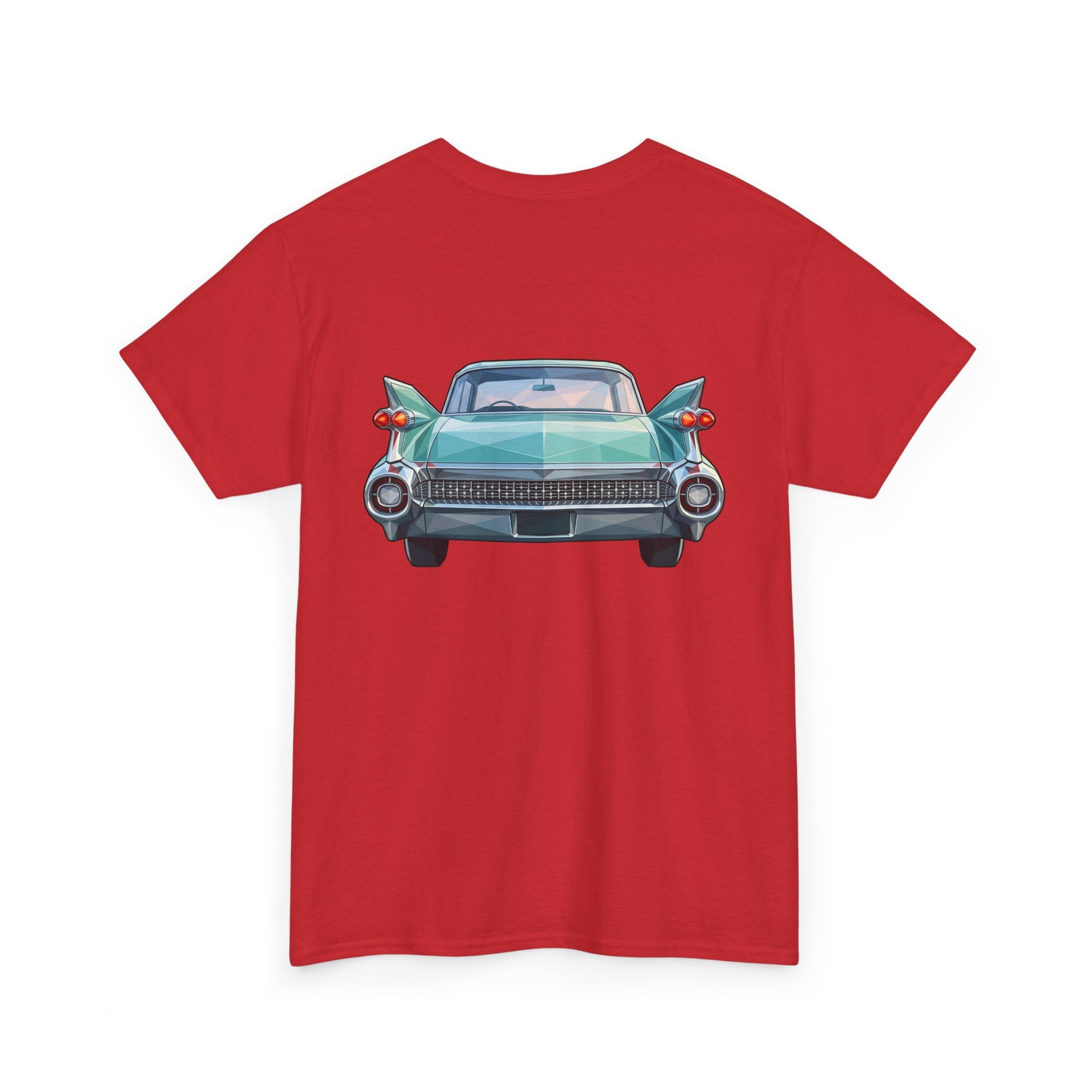 Classic Luxury Cruiser Car Tee | Big Fins Front & Rear Car Illustration
