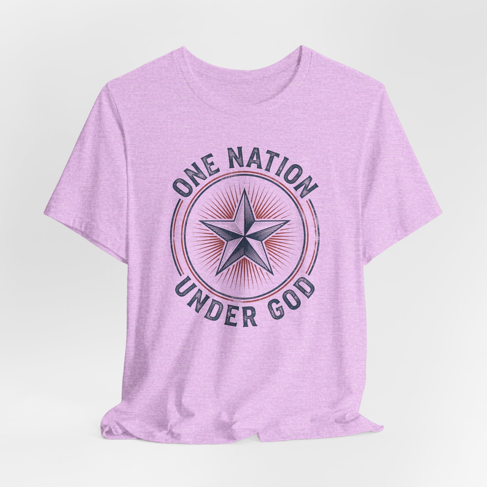 One Nation Under God T-Shirt | Patriotic Christian Faith Americana Star Graphic Tee