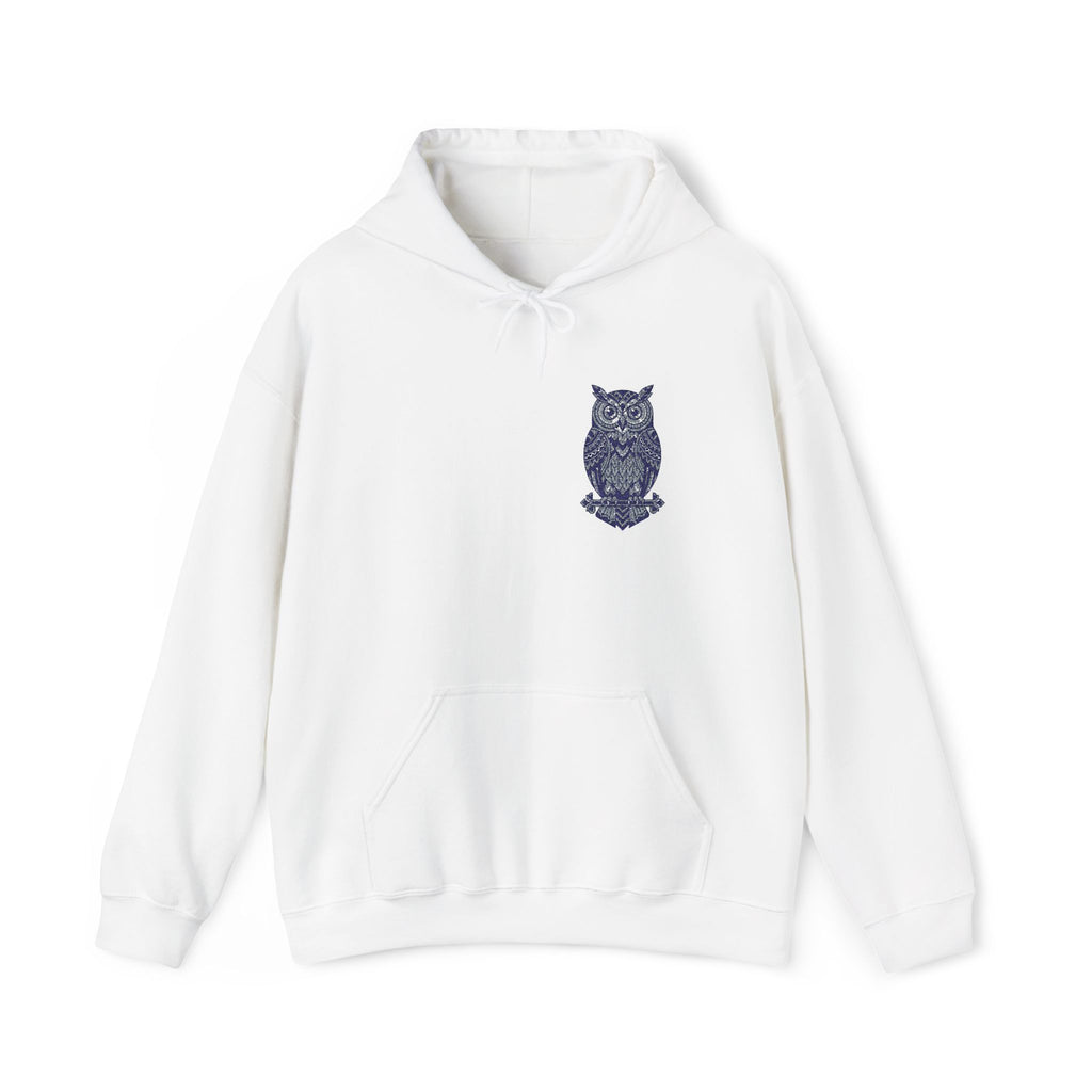 Floral Owl Hoodie | Botanical Bird Small Chest Print, Unisex Nature Sweatshirt, Owl Lover Gift Pullover