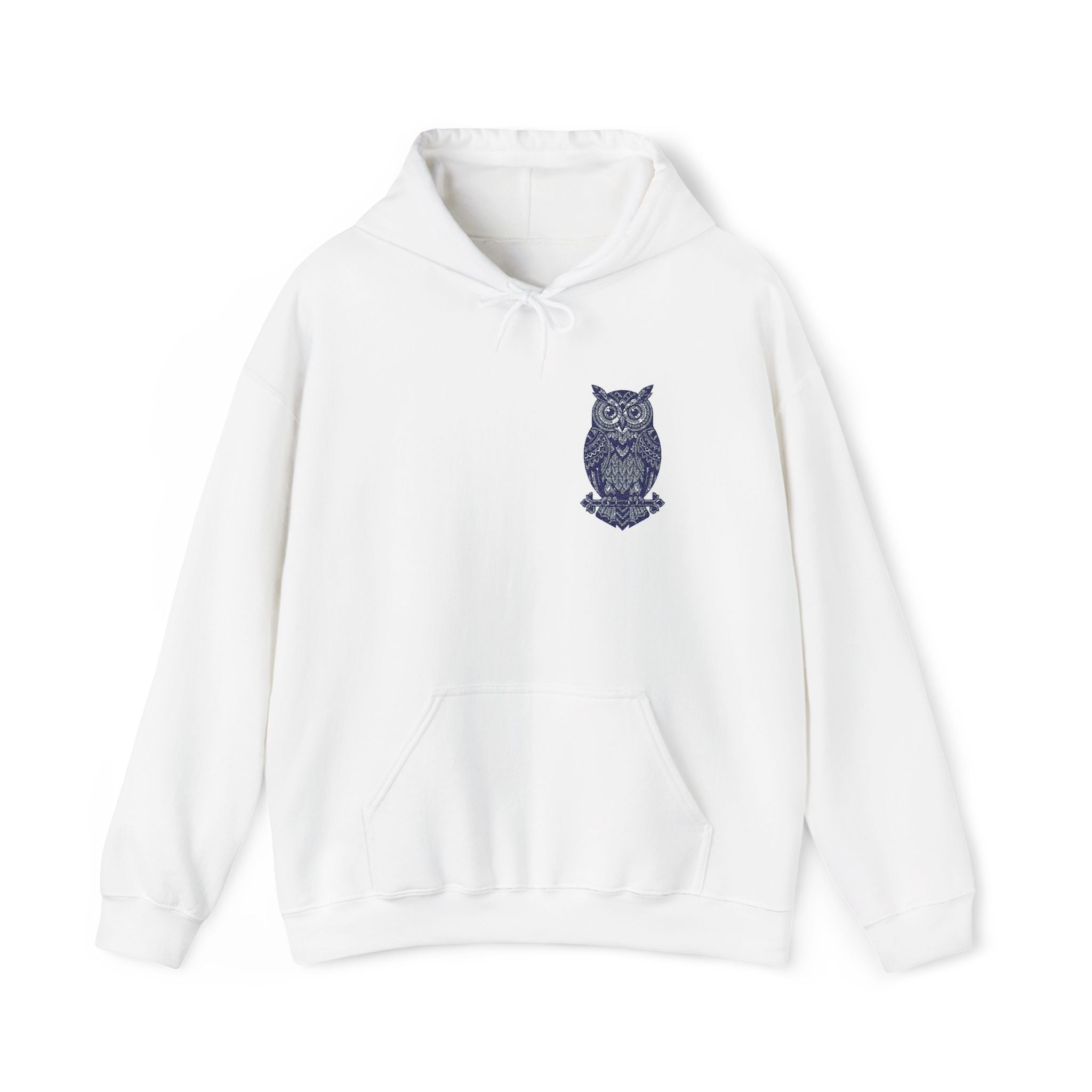 Floral Owl Hoodie | Botanical Bird Small Chest Print, Unisex Nature Sweatshirt, Owl Lover Gift Pullover