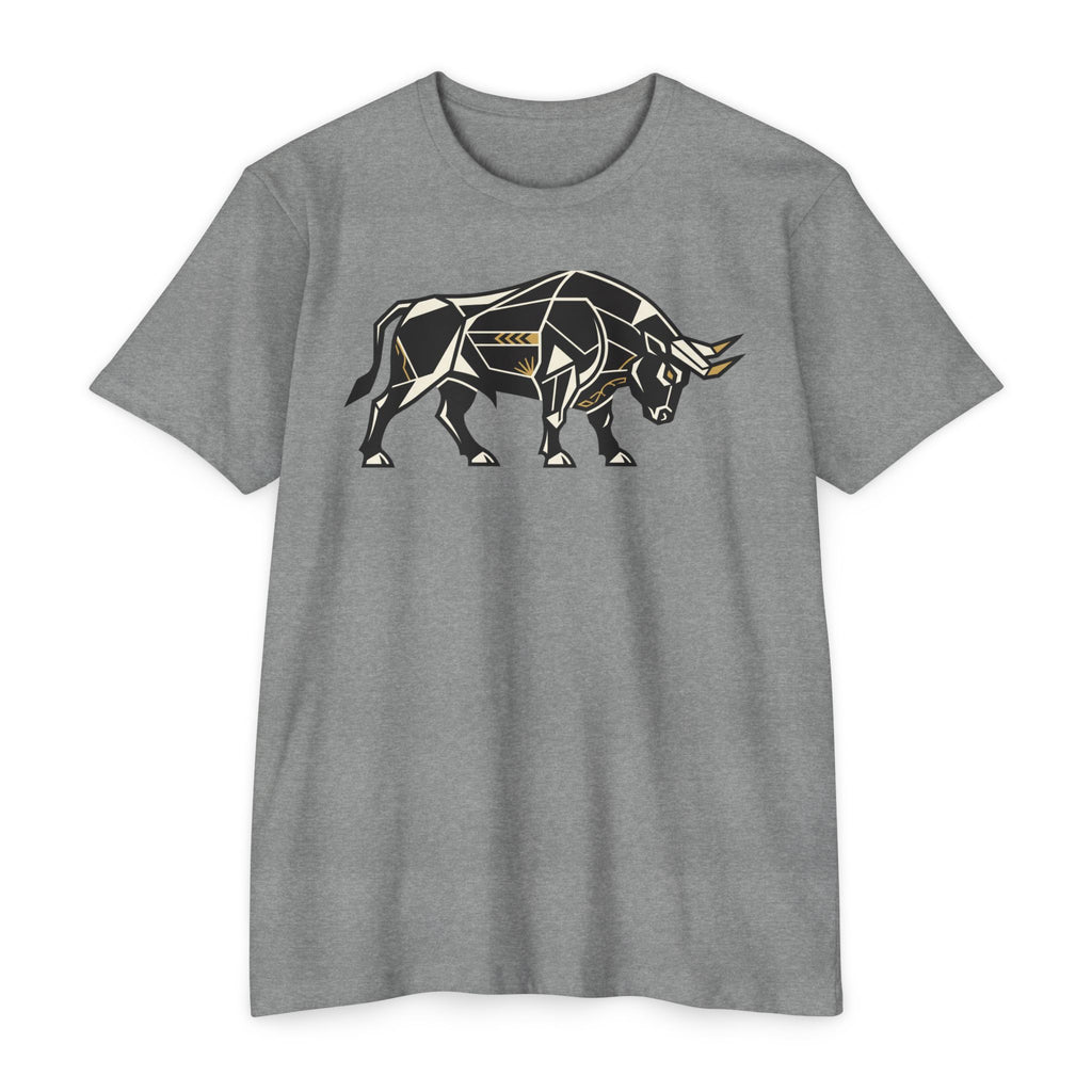 Bull T-Shirt Geometric Illustration Charging Bull Graphic Tee Animal Lover Gift Streetwear Unisex