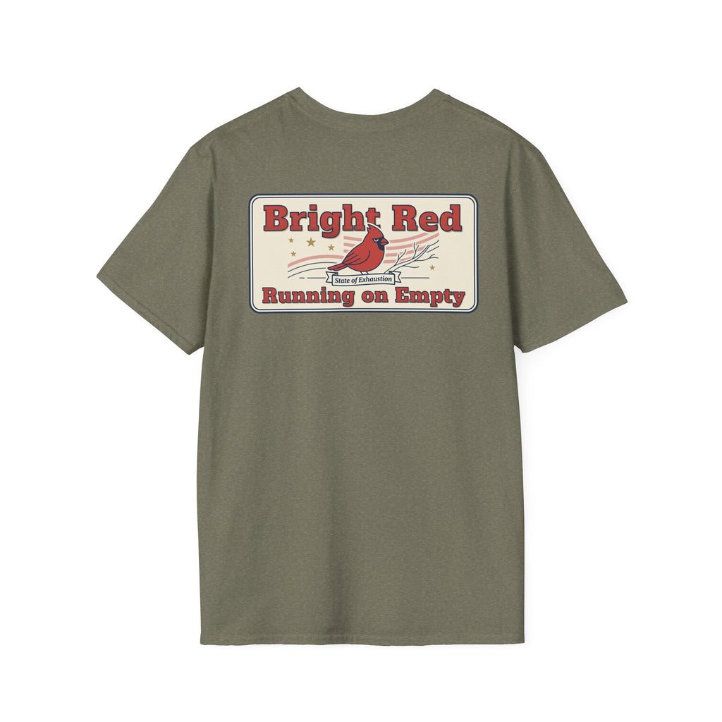 Retired Veteran Graphic T-Shirt with Cardinal Bird Back Print and Military Chest Emblem Unisex Tee