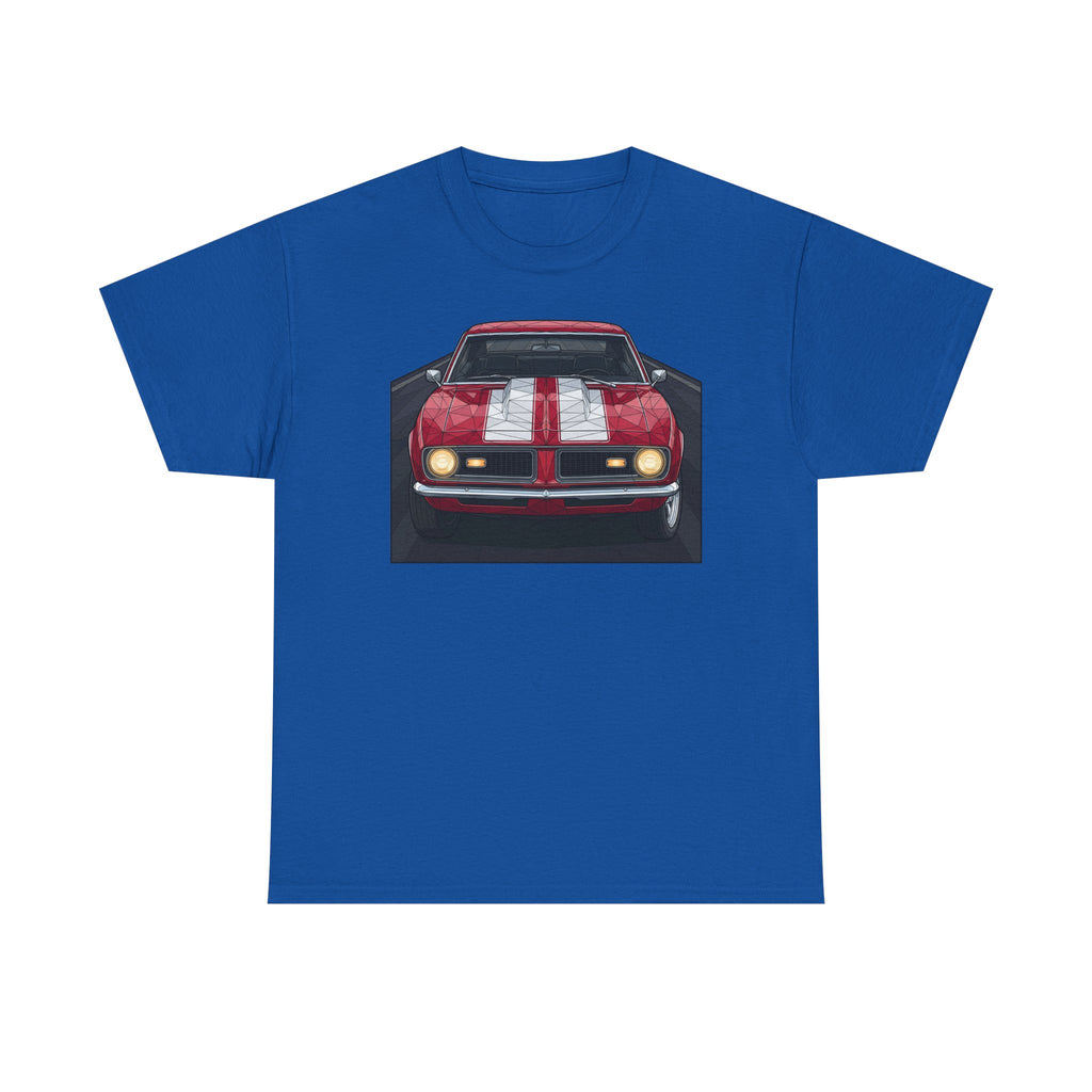 70s Red Muscle Car Tee | Front and Back Vintage Car Illustration