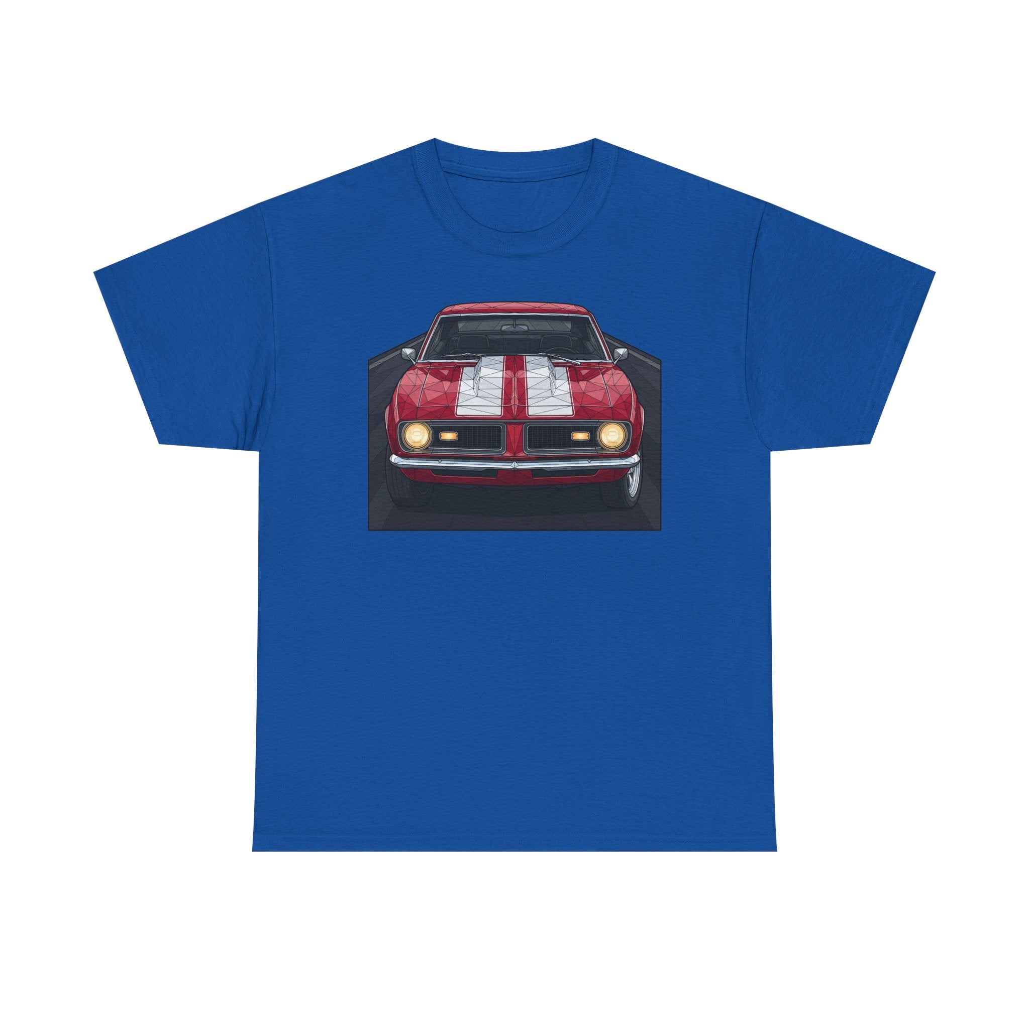 70s Red Muscle Car Tee | Front and Back Vintage Car Illustration
