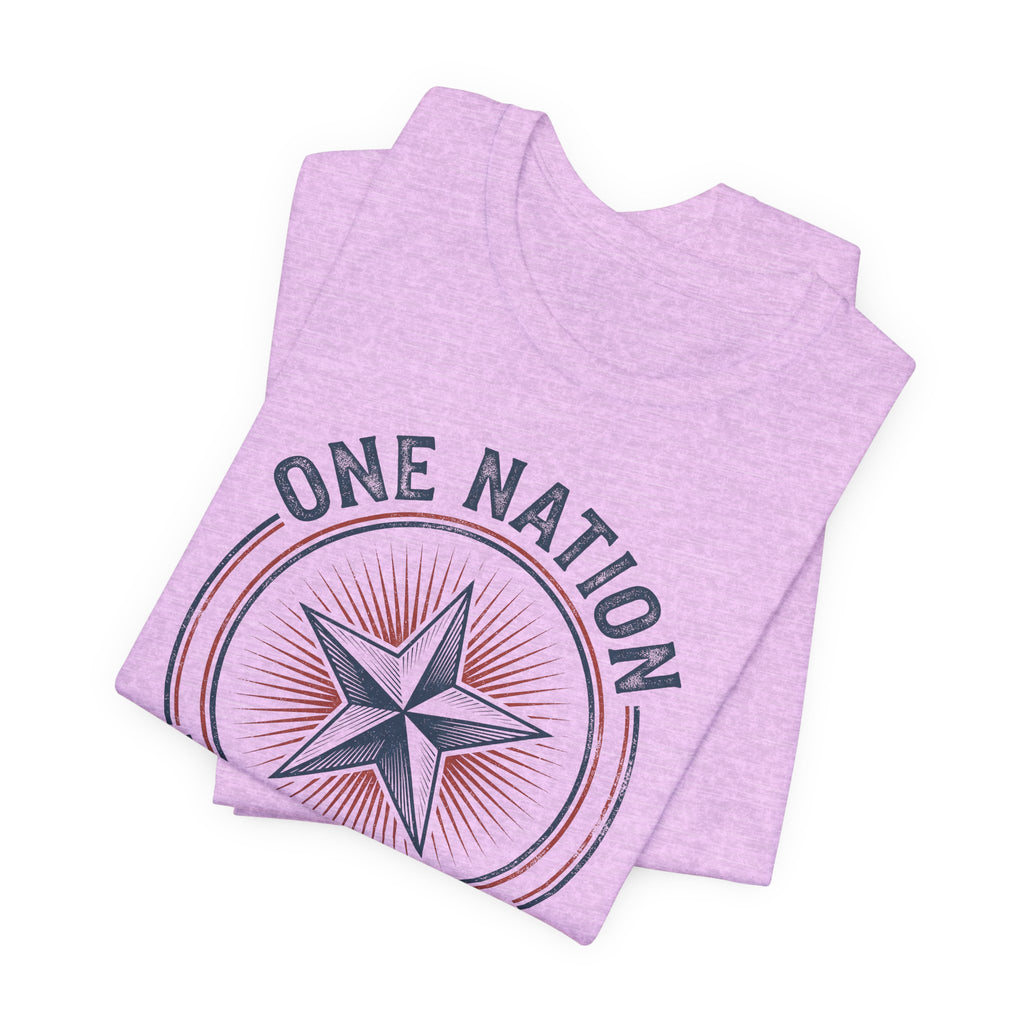 One Nation Under God T-Shirt | Patriotic Christian Faith Americana Star Graphic Tee