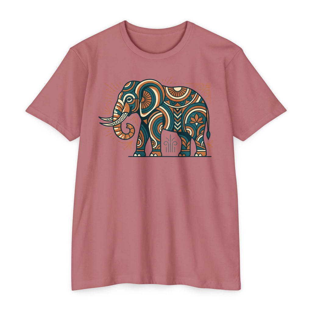 Elephant T-Shirt Boho Tribal Paisley Pattern Graphic Tee Elephant Lover Gift Nature Art Tee