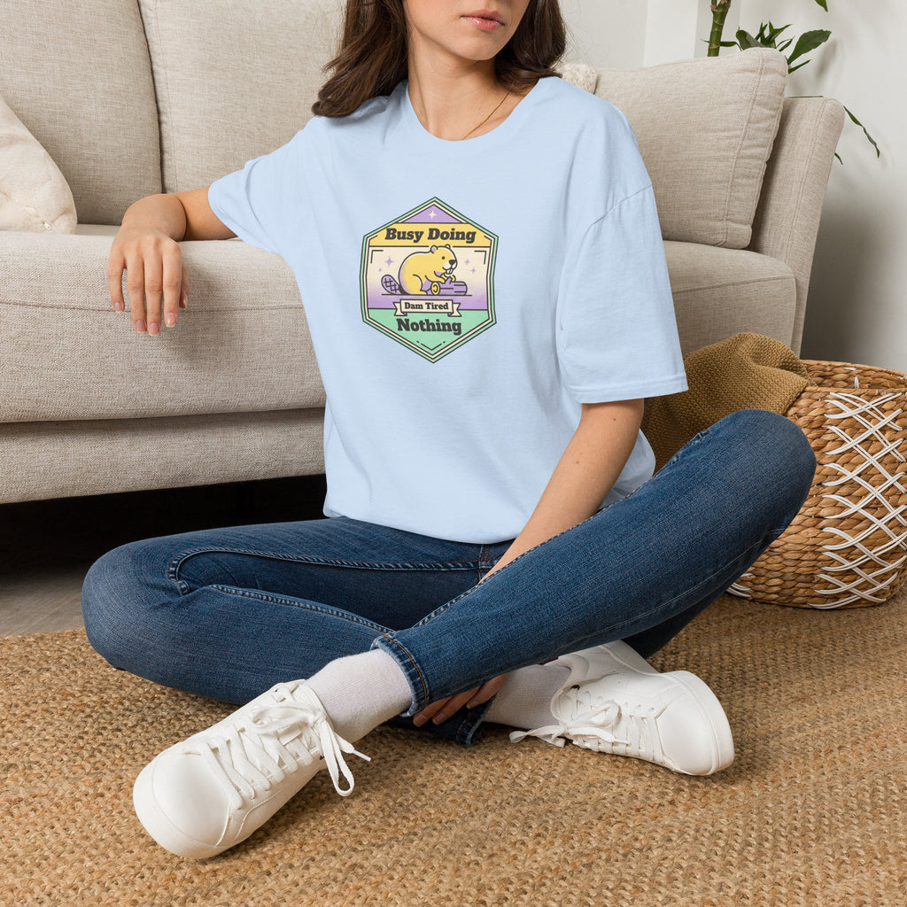 Funny Sloth T-Shirt | Busy Doing Nothing Cute Pastel Sloth Graphic Tee | Lazy Day Animal Shirt Gift