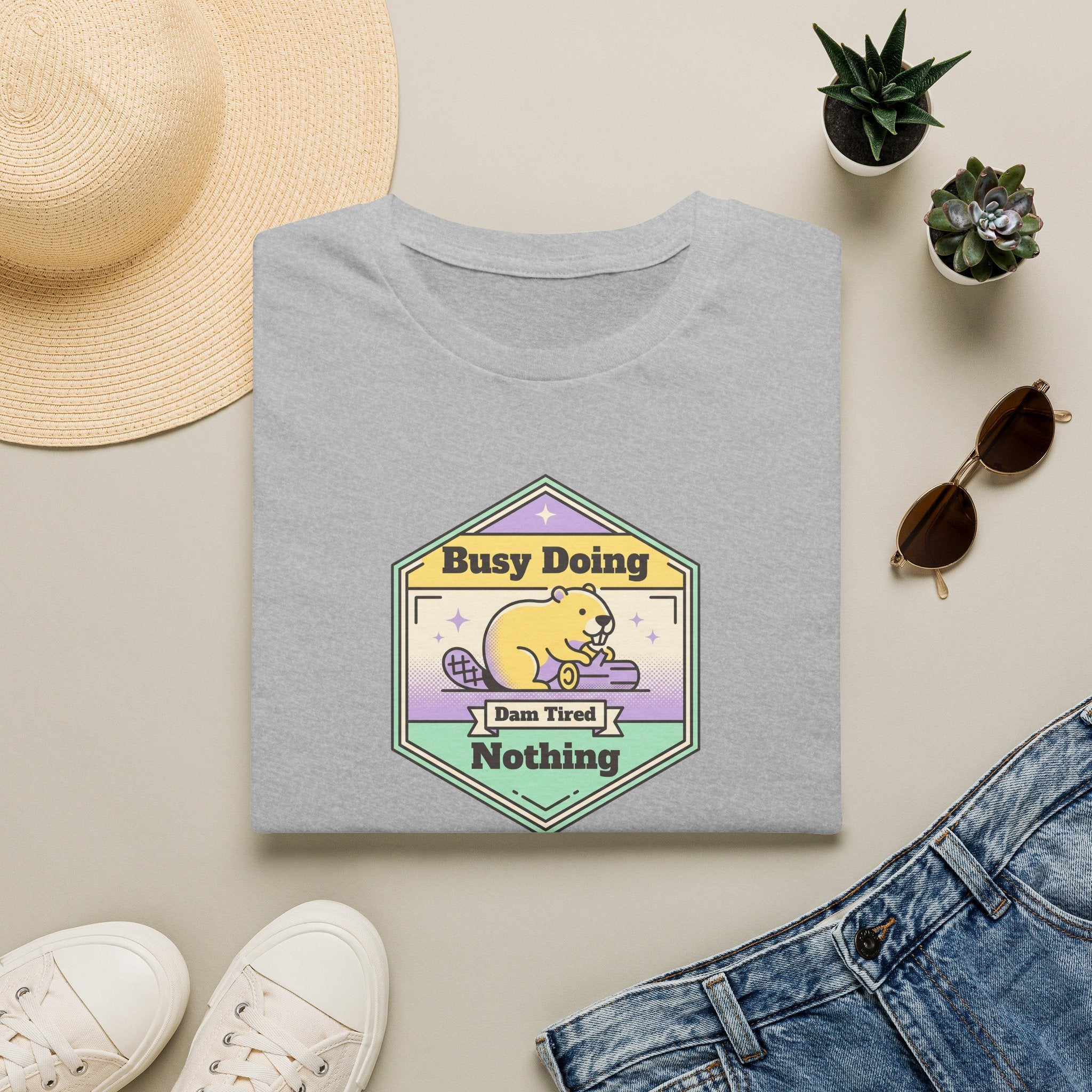 Funny Sloth T-Shirt | Busy Doing Nothing Cute Pastel Sloth Graphic Tee | Lazy Day Animal Shirt Gift