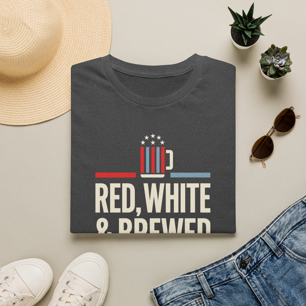 Red White & Brewed T-Shirt | Patriotic Beer Tee, 4th of July Shirt, Beer Lover Gift, USA Independence Day Graphic Tee