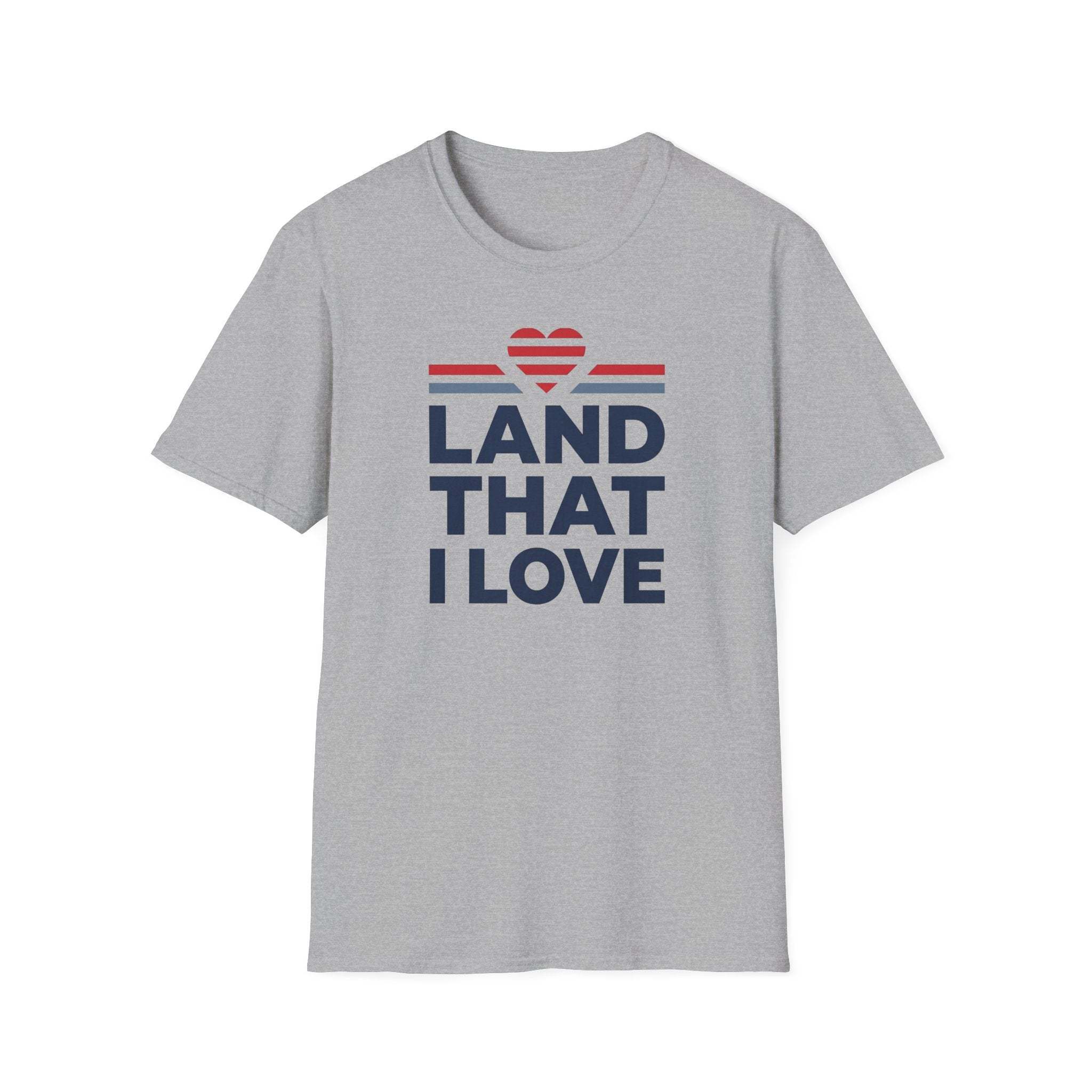 Land That I Love T-Shirt | Patriotic USA Heart Tee, America Pride Shirt, 4th of July Gift, Unisex Patriotic Graphic Tee