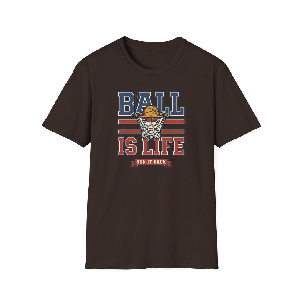 Basketball T-Shirt | Ball Is Life Retro Hoops Graphic Tee