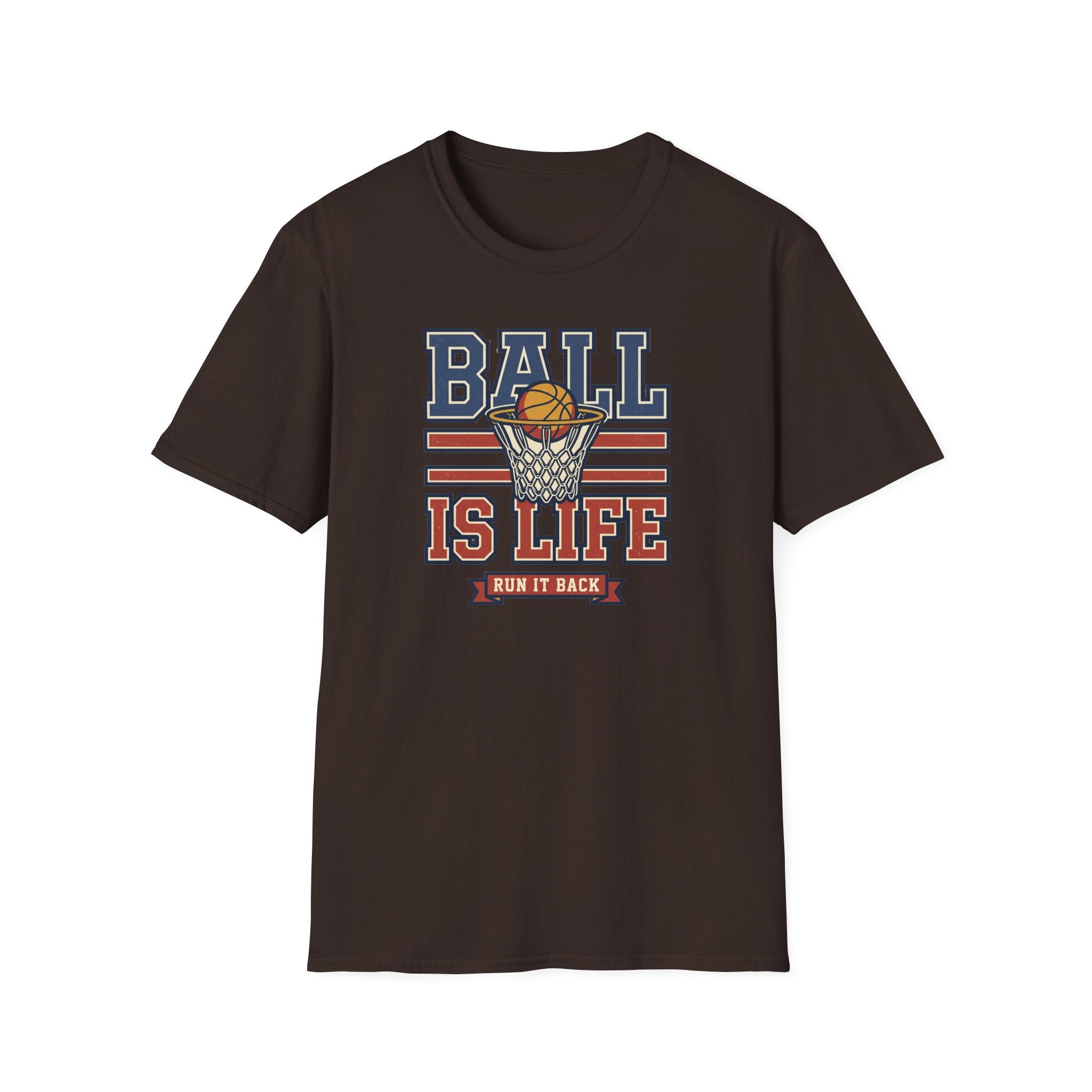 Basketball T-Shirt | Ball Is Life Retro Hoops Graphic Tee