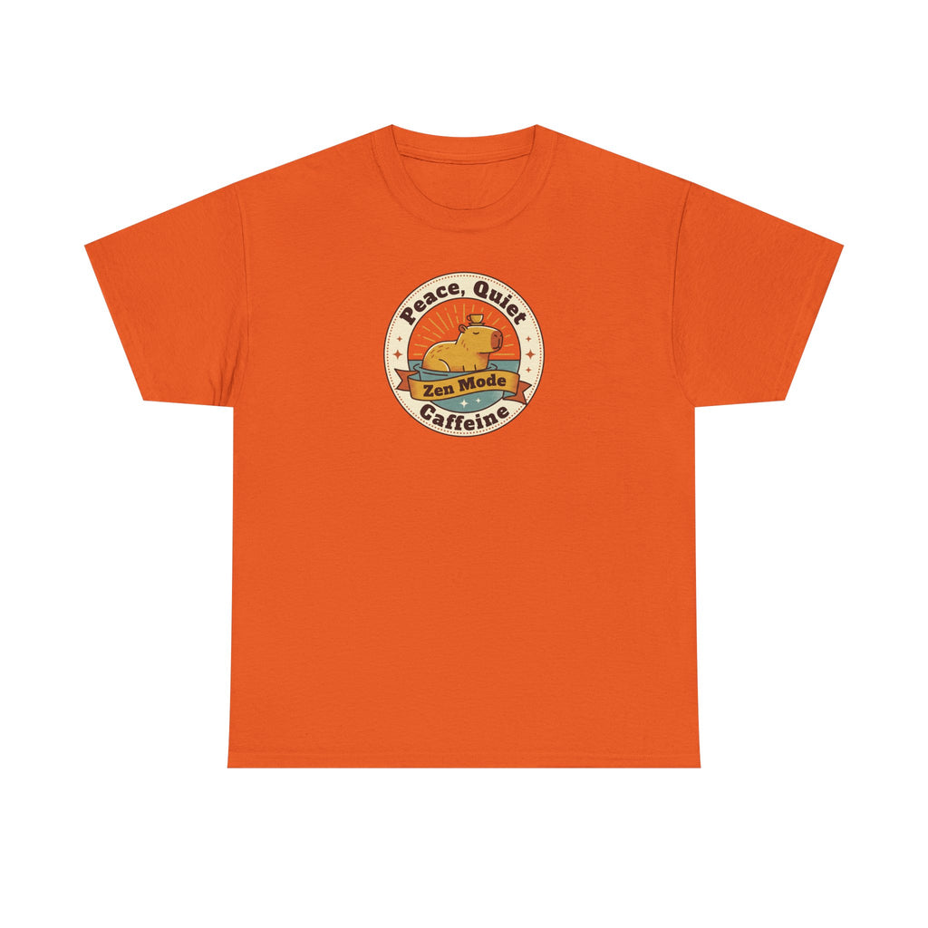Peace Quiet Caffeine T-Shirt | Funny Zen Mode Capybara Graphic Tee