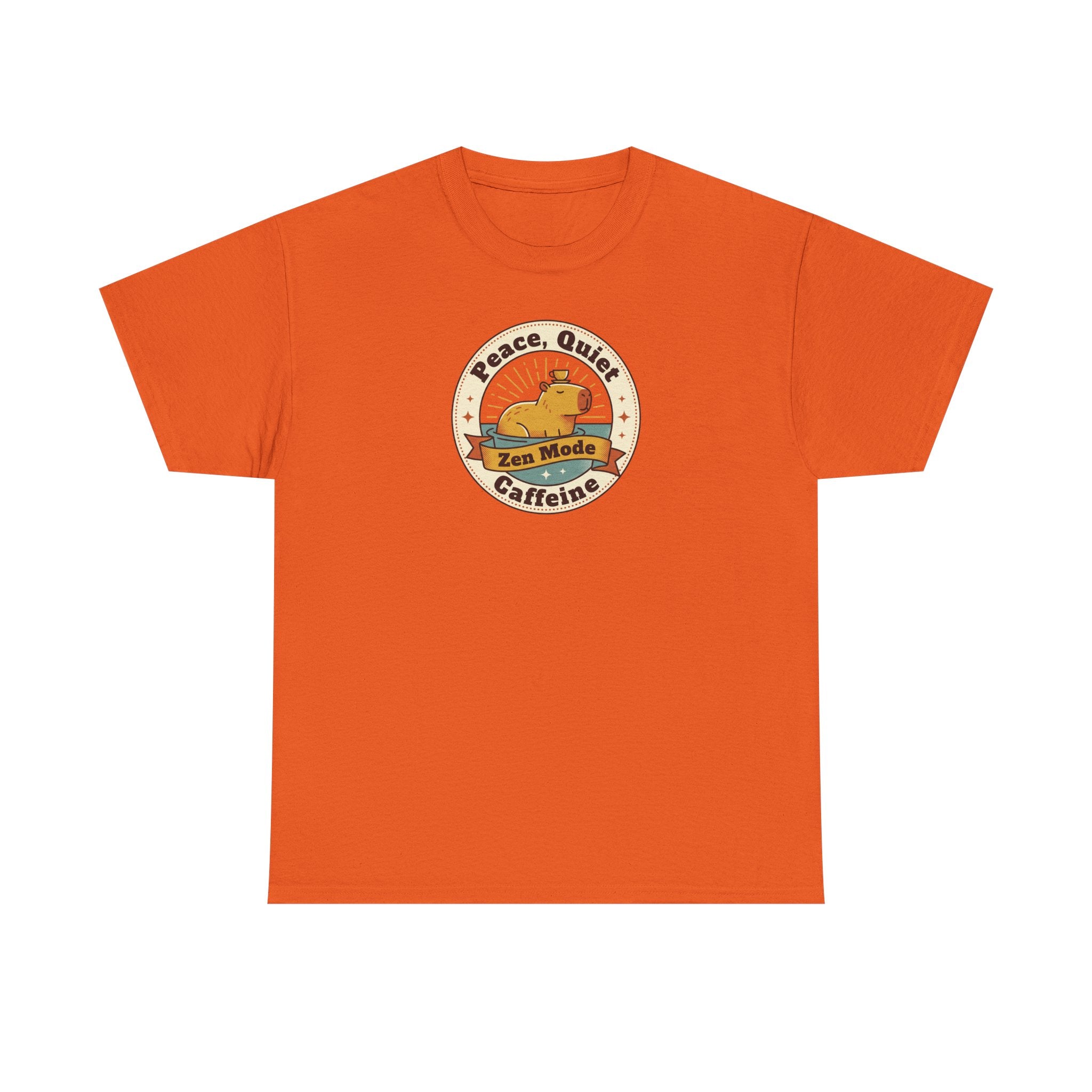 Peace Quiet Caffeine T-Shirt | Funny Zen Mode Capybara Graphic Tee