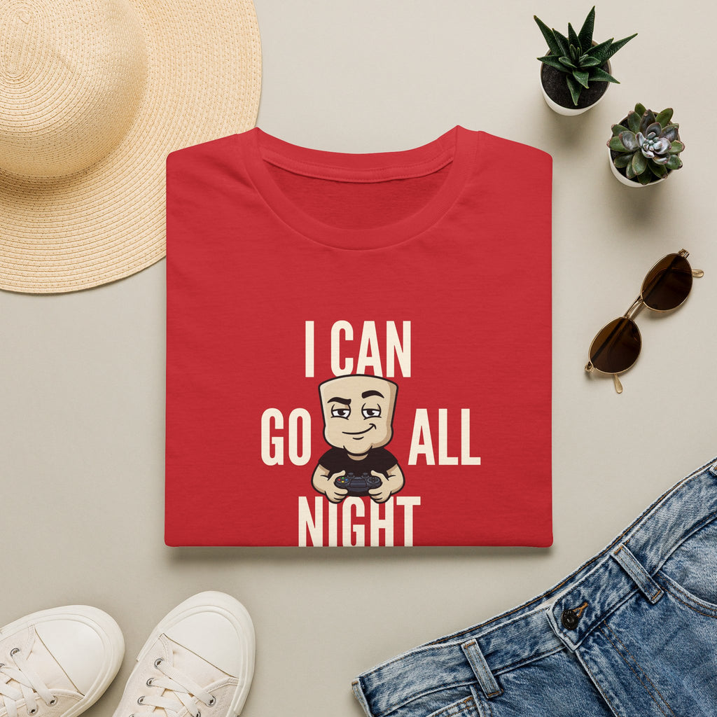 I Can Go All Night T-Shirt | Funny Gamer Tee | Video Game Controller Innuendo Humor Gift