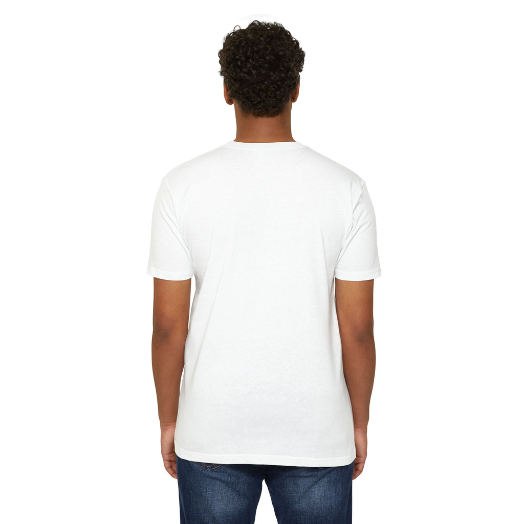 White crewneck T-shirt, back view