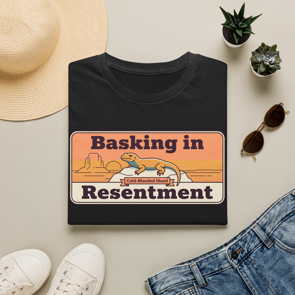 Basking in Resentment Lizard T-Shirt | Retro Desert Graphic