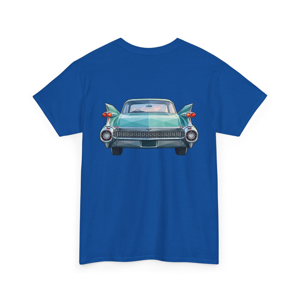 Classic Luxury Cruiser Car Tee | Big Fins Front & Rear Car Illustration