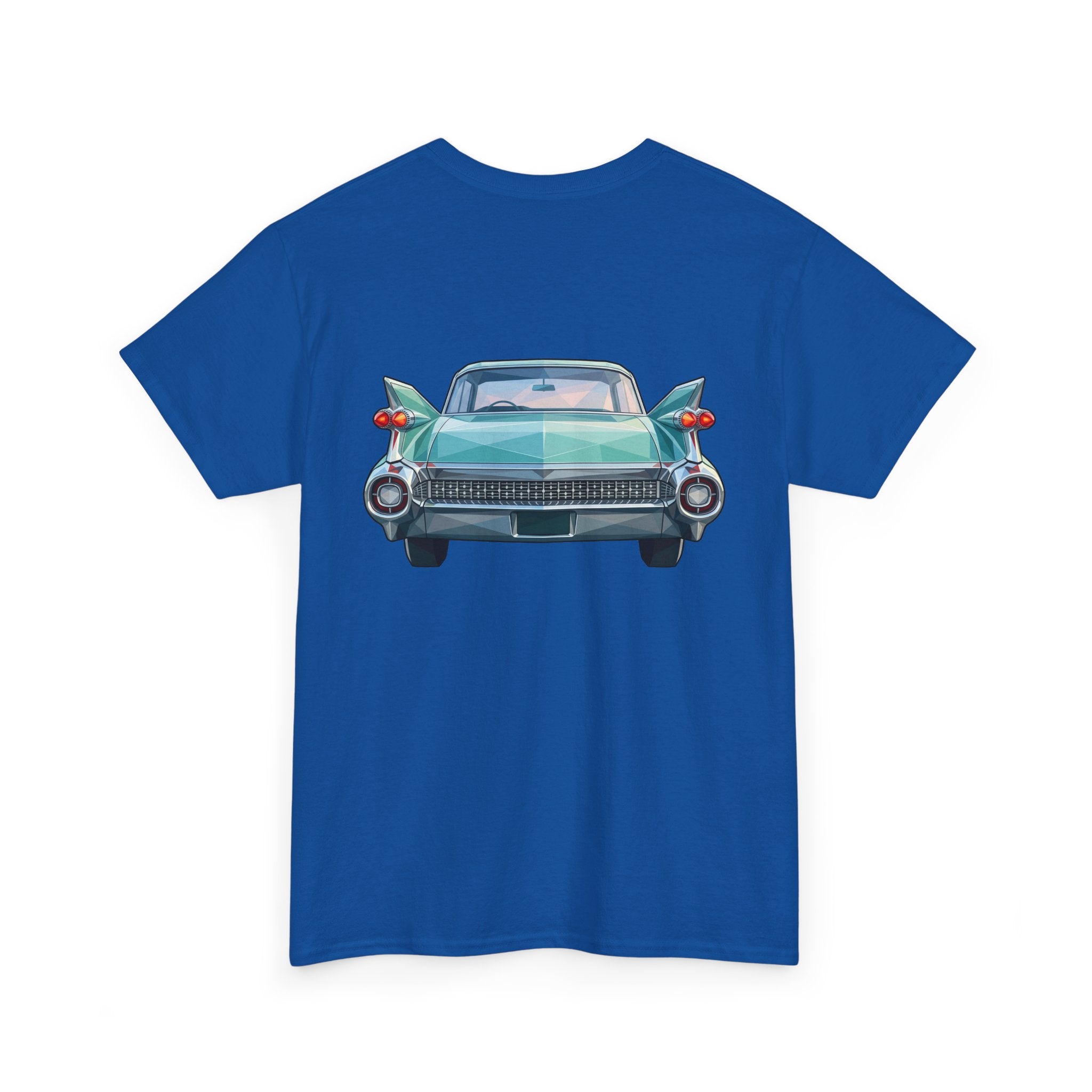 Classic Luxury Cruiser Car Tee | Big Fins Front & Rear Car Illustration