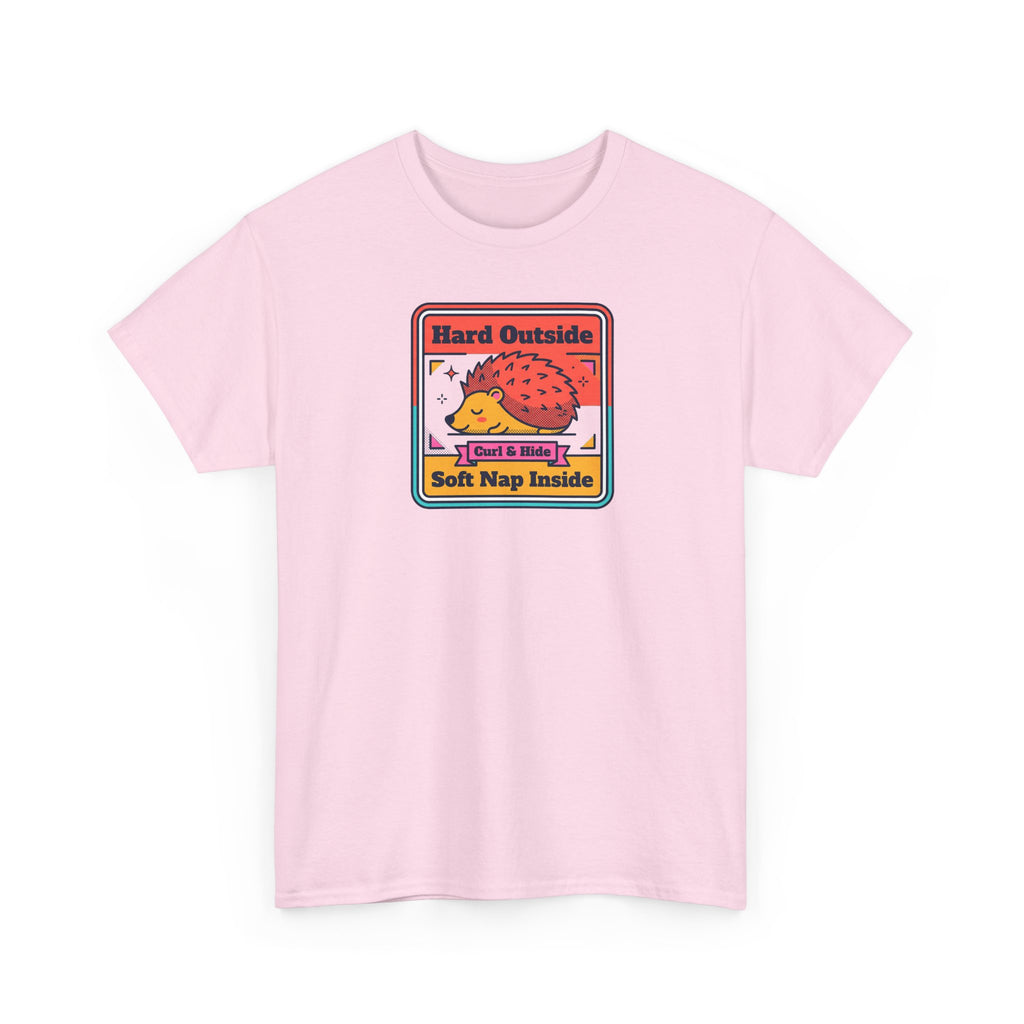Hard Outside Soft Nap Inside T-Shirt | Funny Hedgehog Introvert Graphic Tee