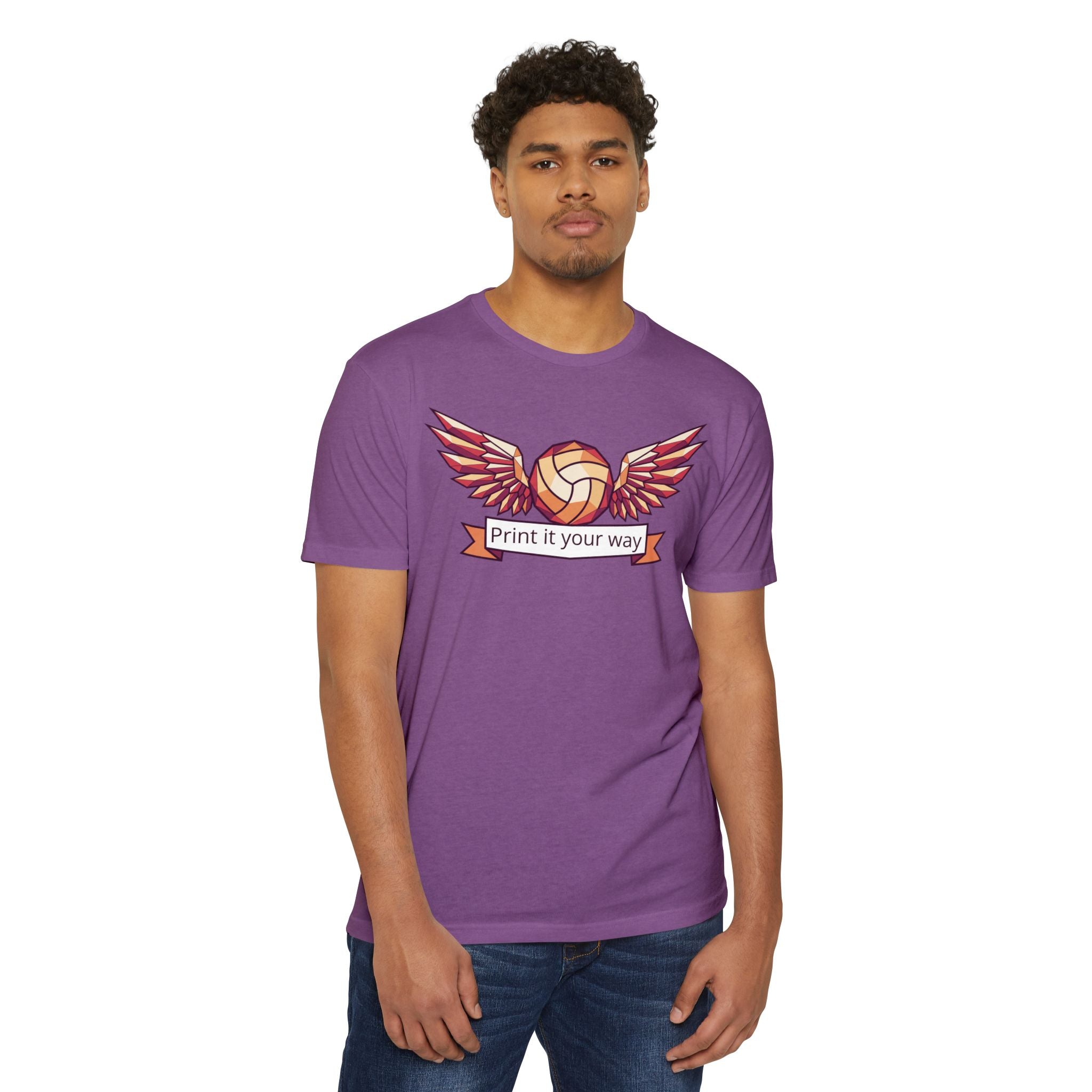 Custom Volleyball T-Shirt Personalized Winged Volleyball Banner Tee Add Your Name or Team Gift Unisex