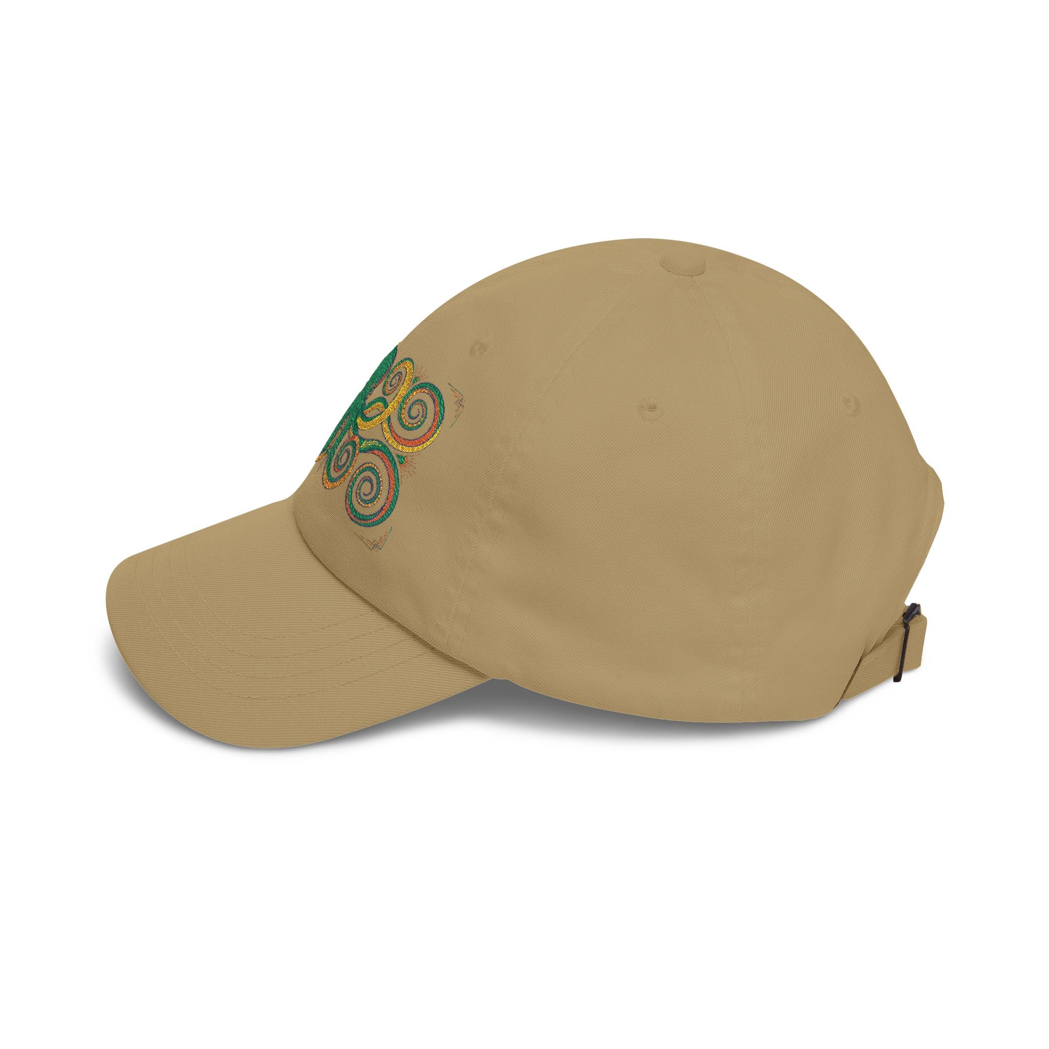 Octopus Swirl Dad Cap — Nautical Green & Gold Embroidered Baseball Hat
