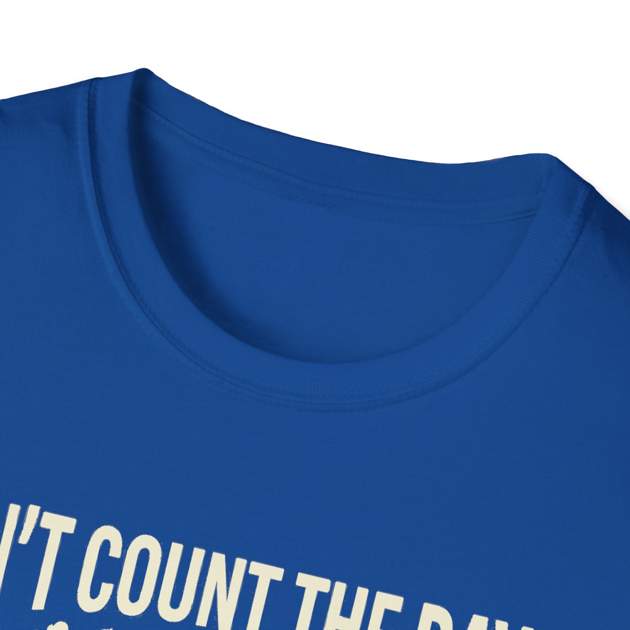 Inspirational quote T-shirt in royal blue, crew neck with partial text print