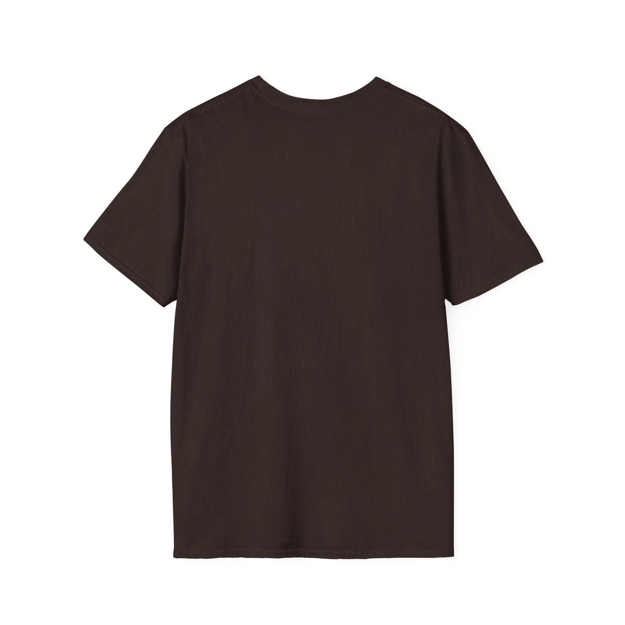 Dark Chocolate t-shirt with crew neck and short sleeves, plain front.