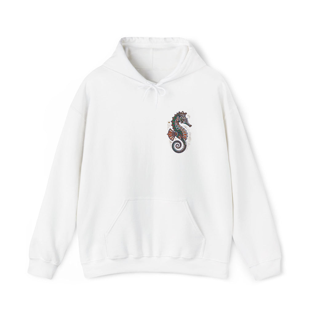 Floral Seahorse Hoodie | Botanical Ocean Art Sweatshirt, Unisex Sea Life Gift, Nautical Nature Pullover