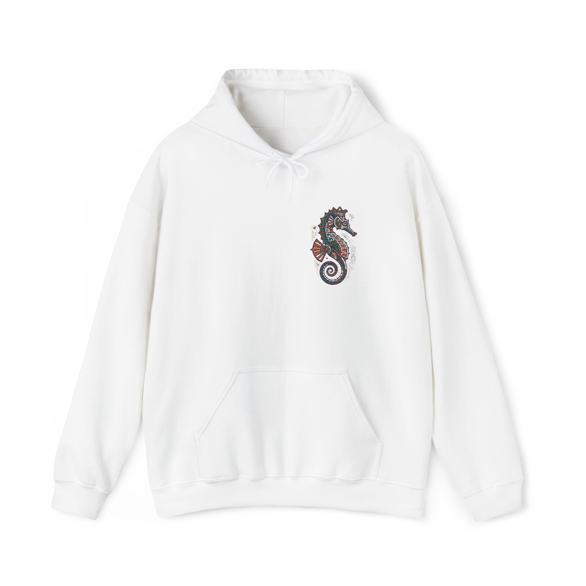 Floral Seahorse Hoodie | Botanical Ocean Art Sweatshirt, Unisex Sea Life Gift, Nautical Nature Pullover