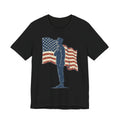 Saluting Soldier with American Flag T-Shirt | Patriotic Military Tee