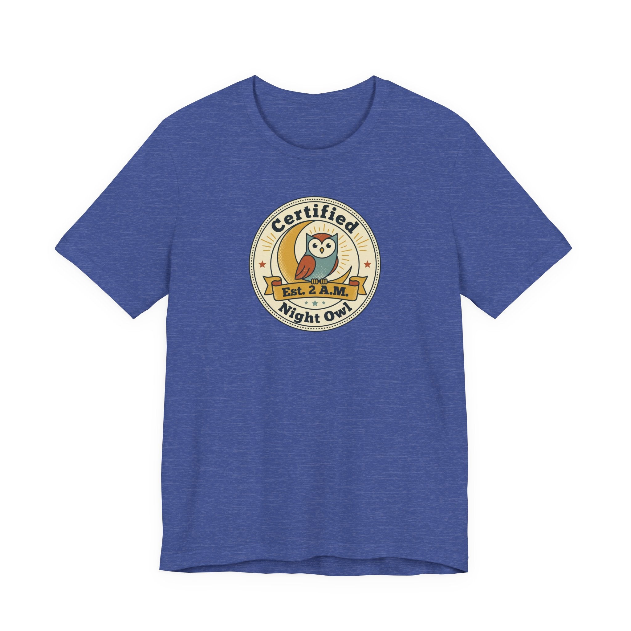 Certified Night Owl owl badge T-Shirt | 2 AM est. graphic tee