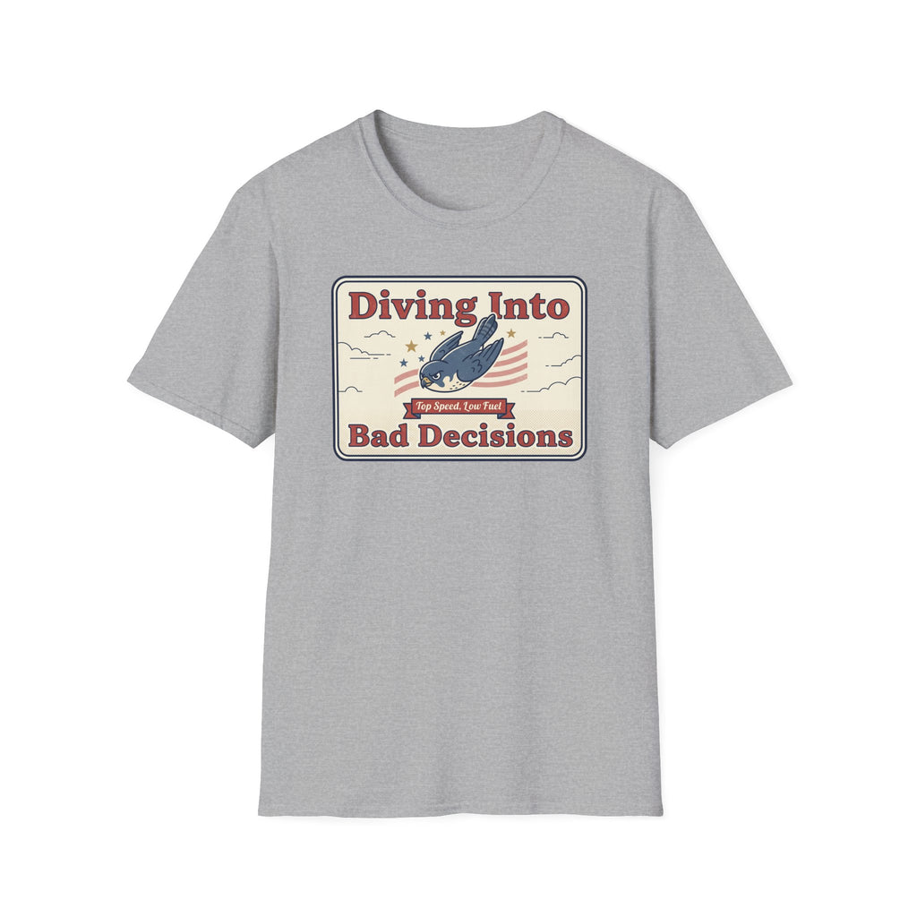 Diving Into Bad Decisions T-Shirt | Retro Shark Graphic