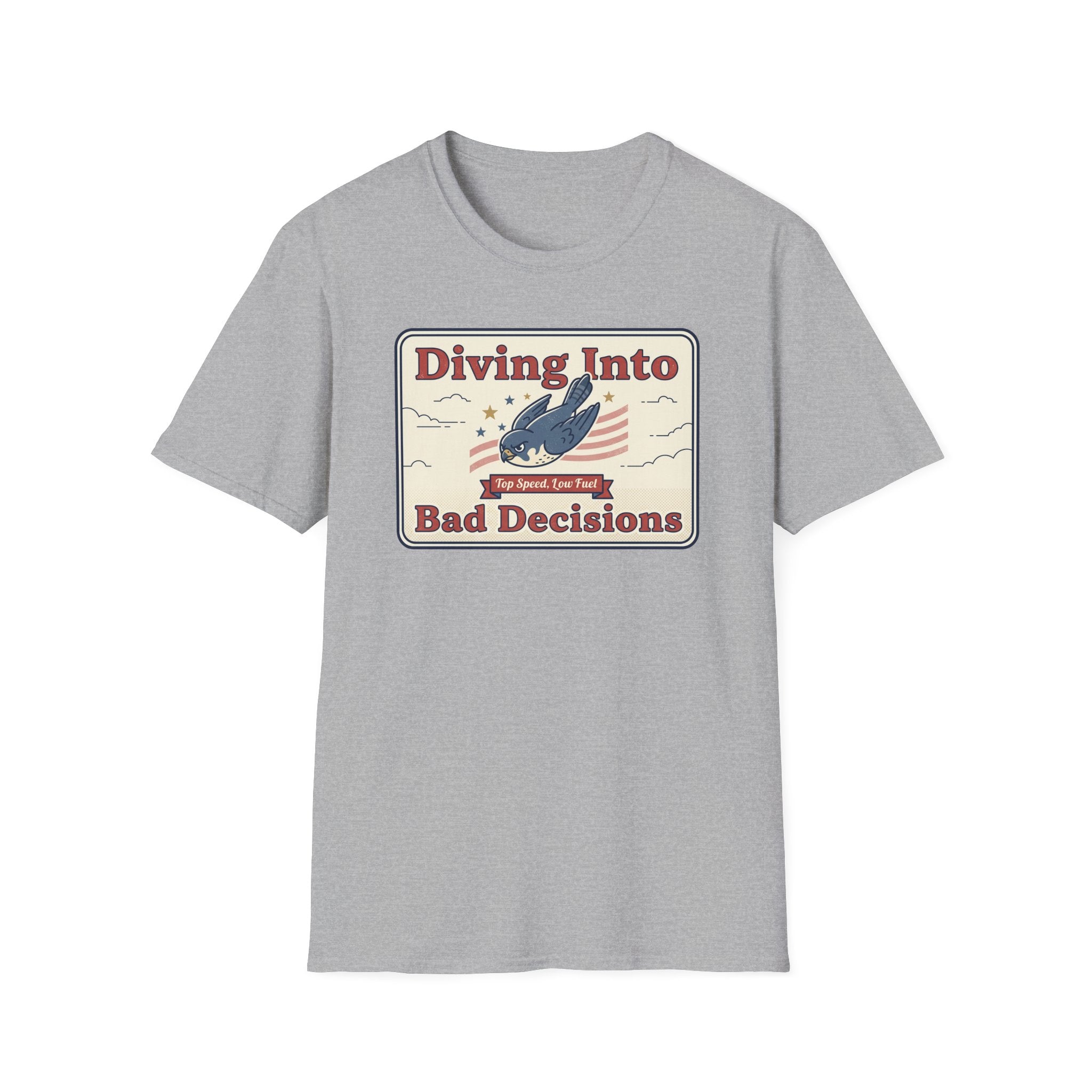 Diving Into Bad Decisions T-Shirt | Retro Shark Graphic