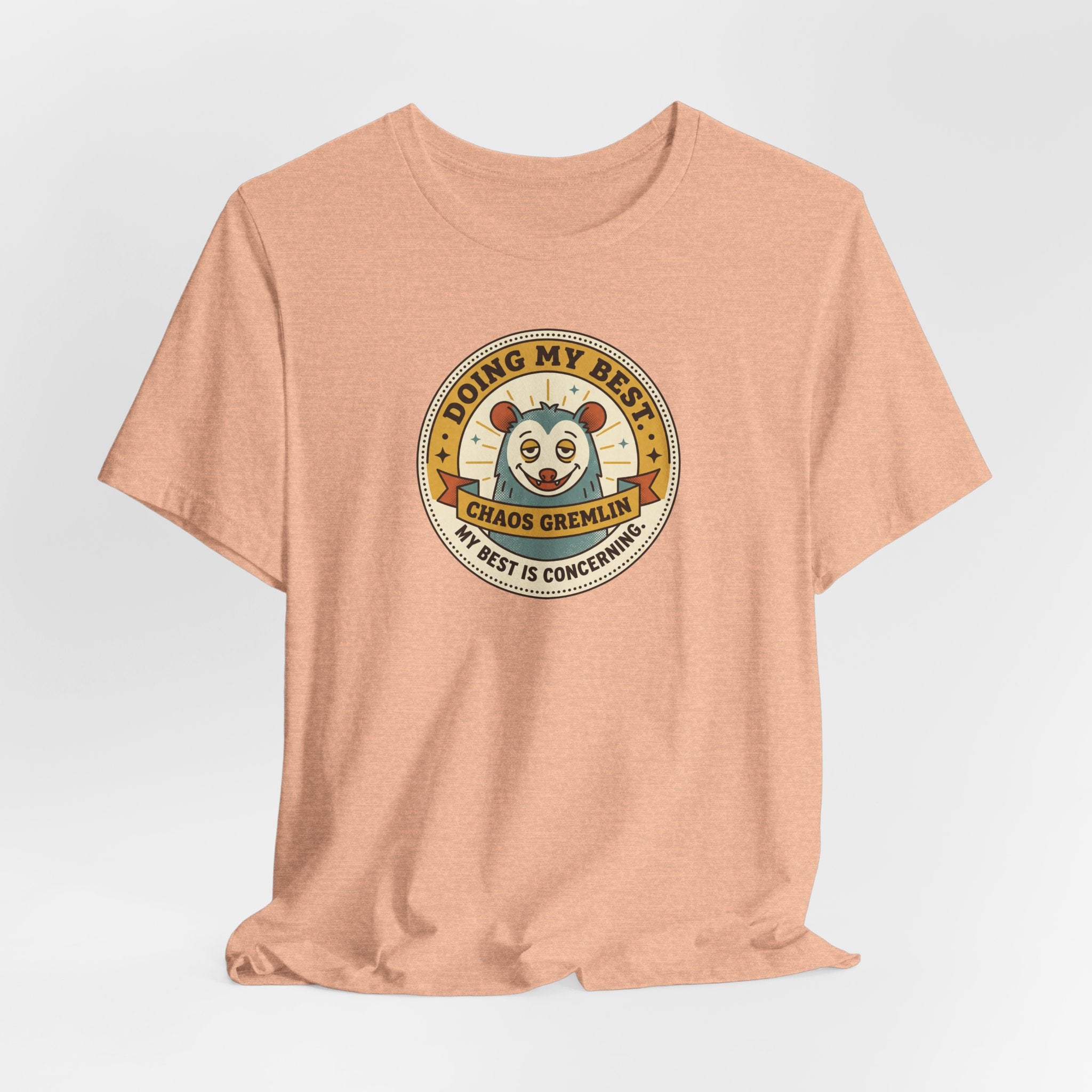 Doing My Best Chaos Gremlin Tee | Cute Cartoon Gremlin Badge Shirt