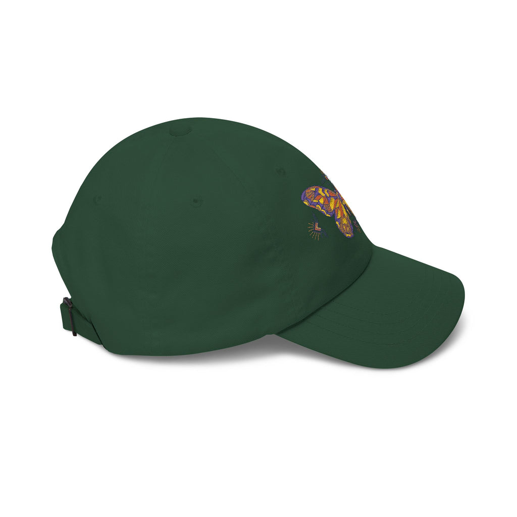 Butterfly Embroidered Dad Cap — Colorful Mosaic Moth Baseball Hat