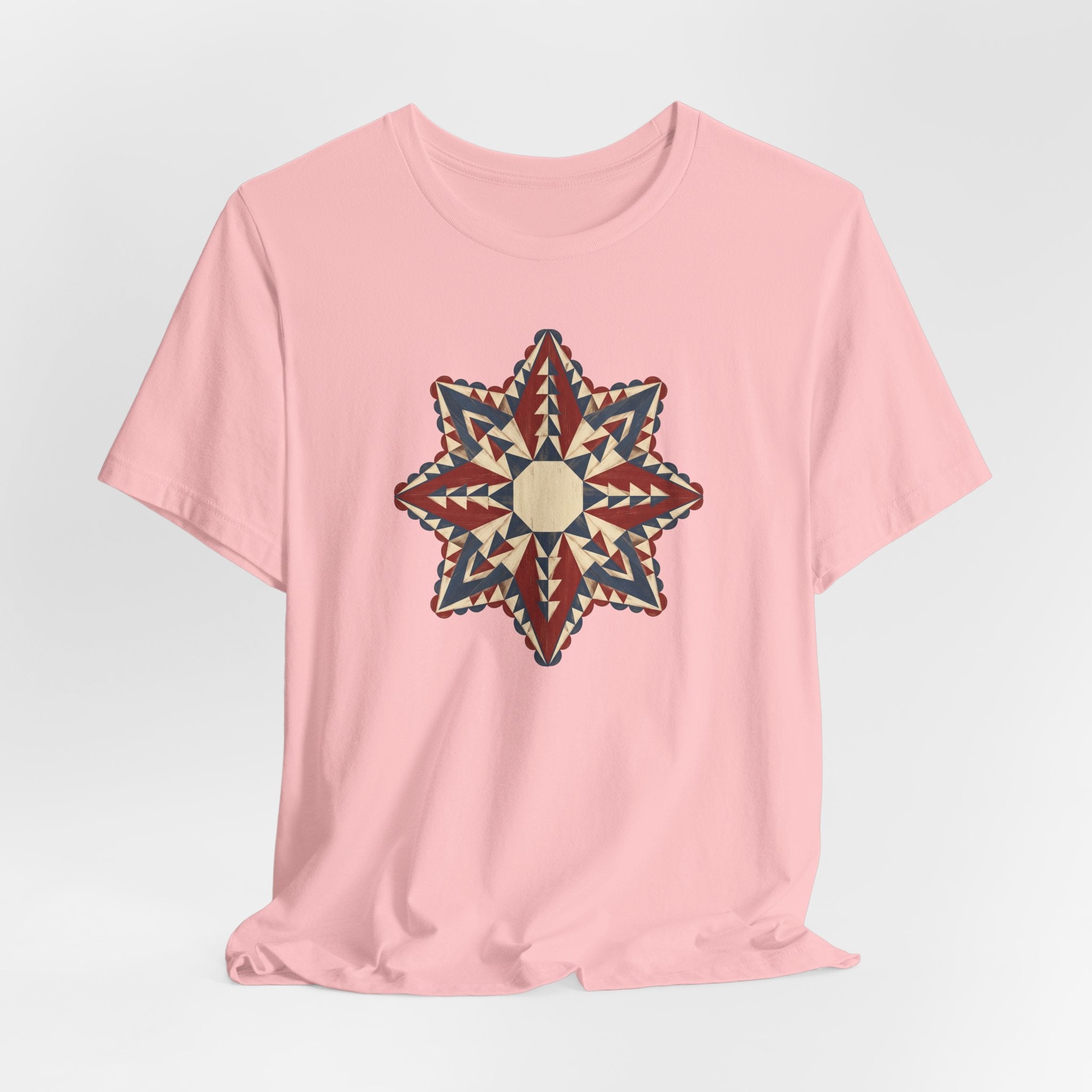 Southwestern Star Mandala Graphic Tee | Geometric Aztec Compass Boho Folk Art T-Shirt